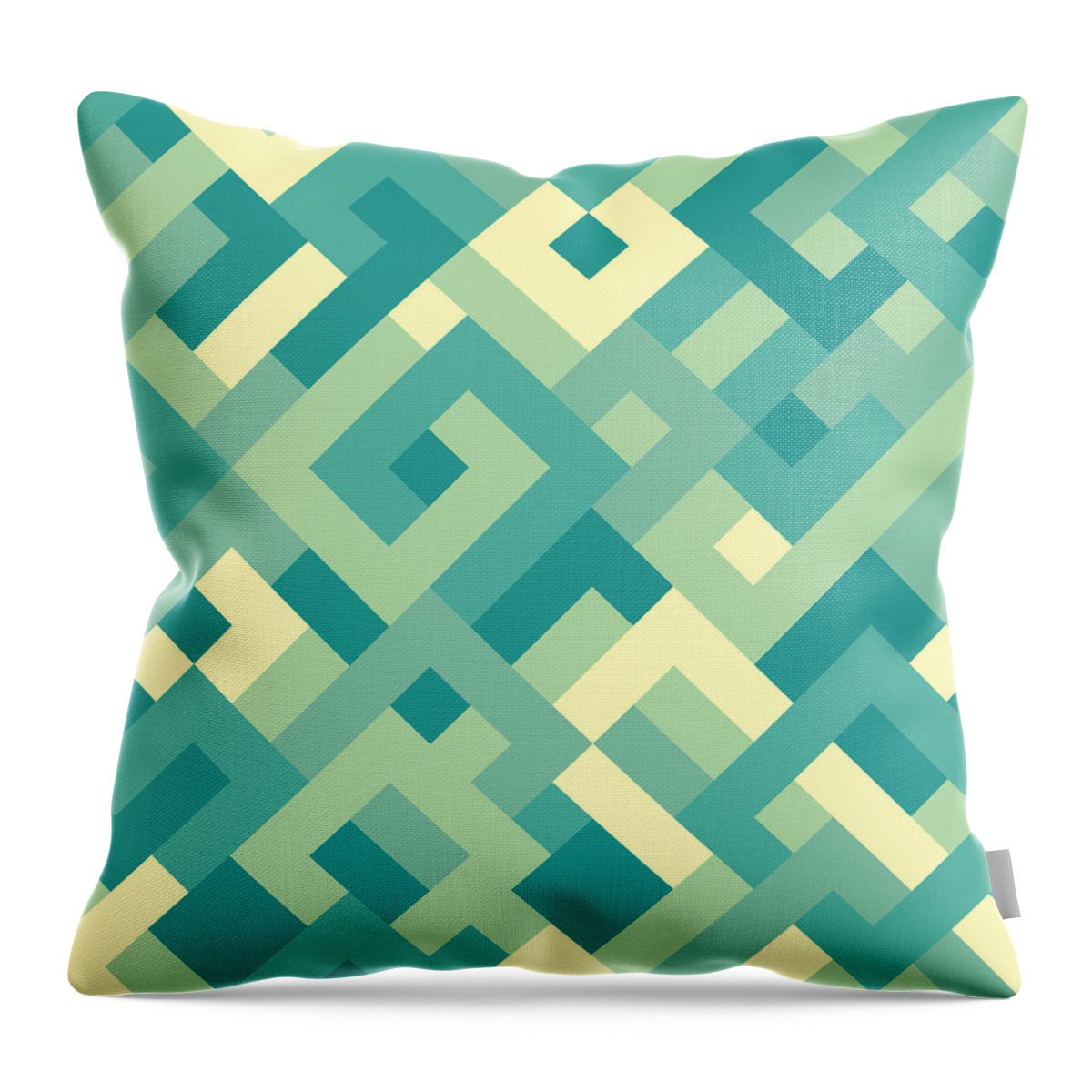 Abstract Throw Pillow featuring the digital art Pixel Art #47 by Mike Taylor