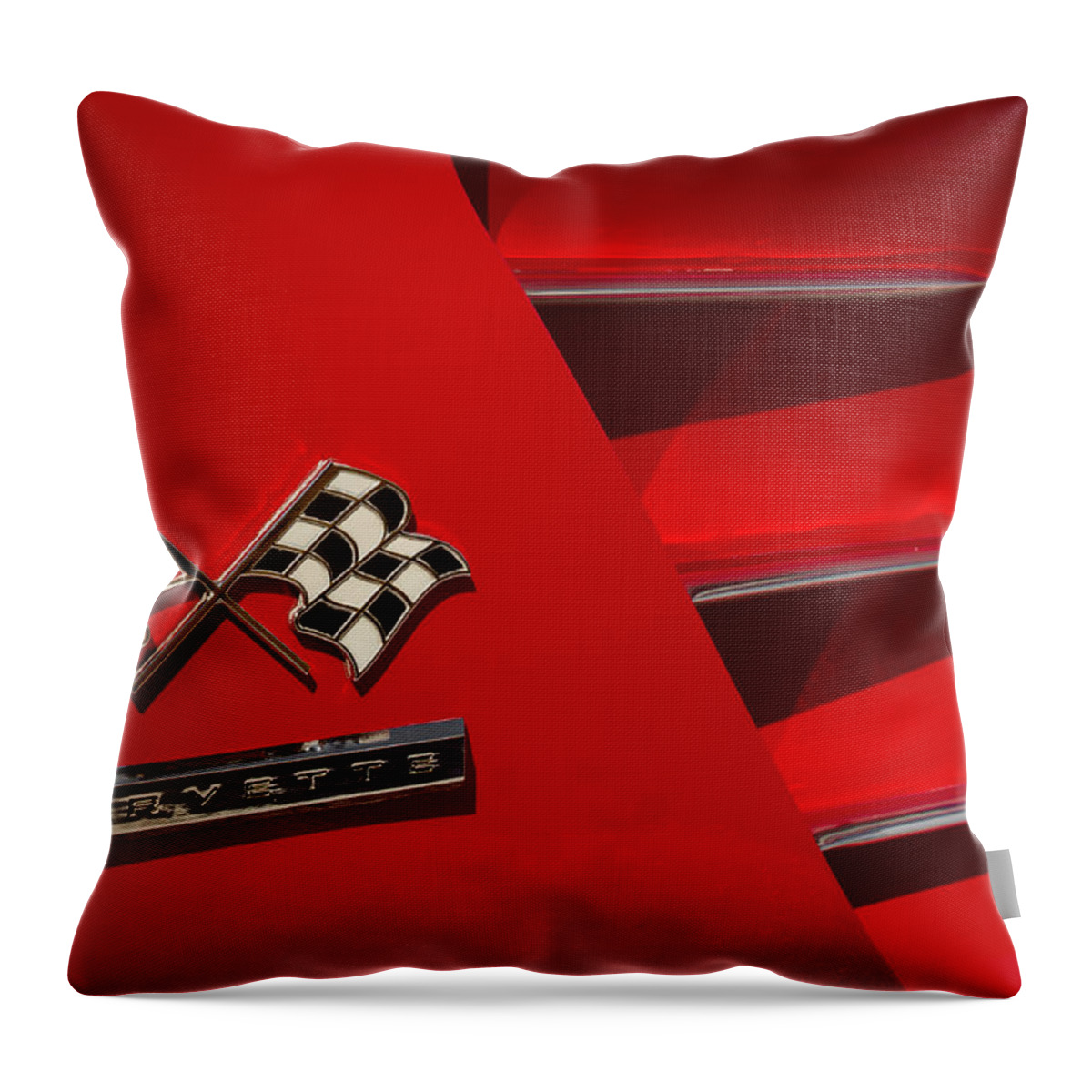 1958 Throw Pillow featuring the photograph 1958 Chevrolet Corvette #5 by Ron Pate