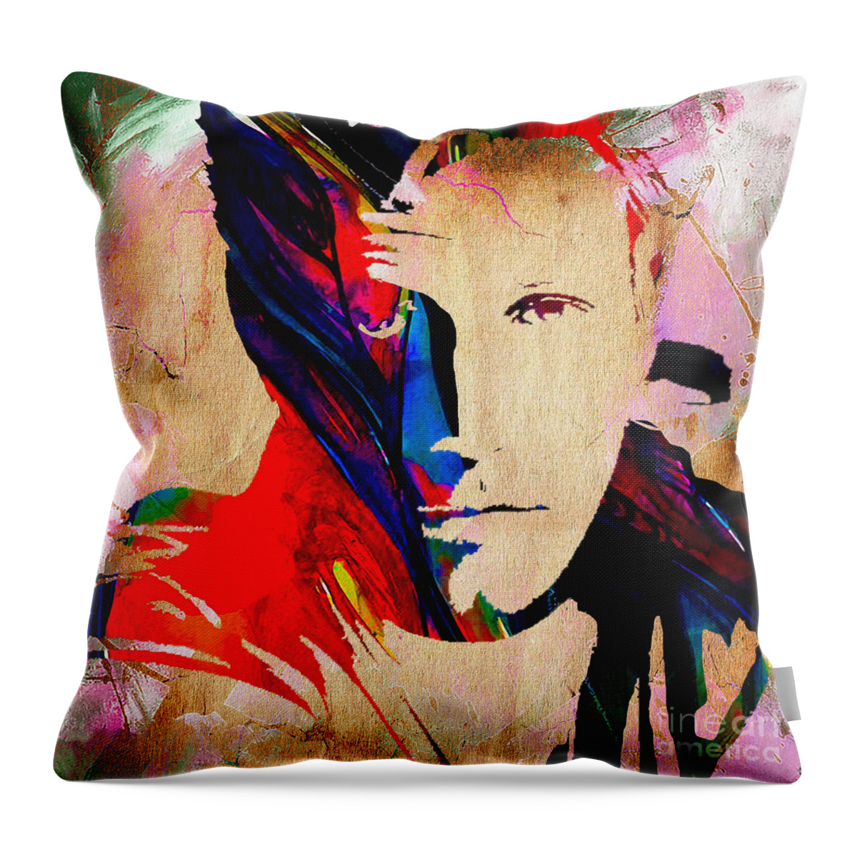 Ben Affleck Throw Pillow featuring the mixed media Ben Affleck Collection #5 by Marvin Blaine