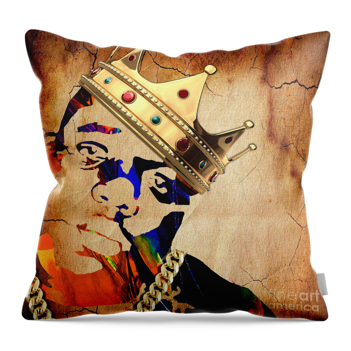 Rap Throw Pillow featuring the mixed media Biggie Collection #12 by Marvin Blaine