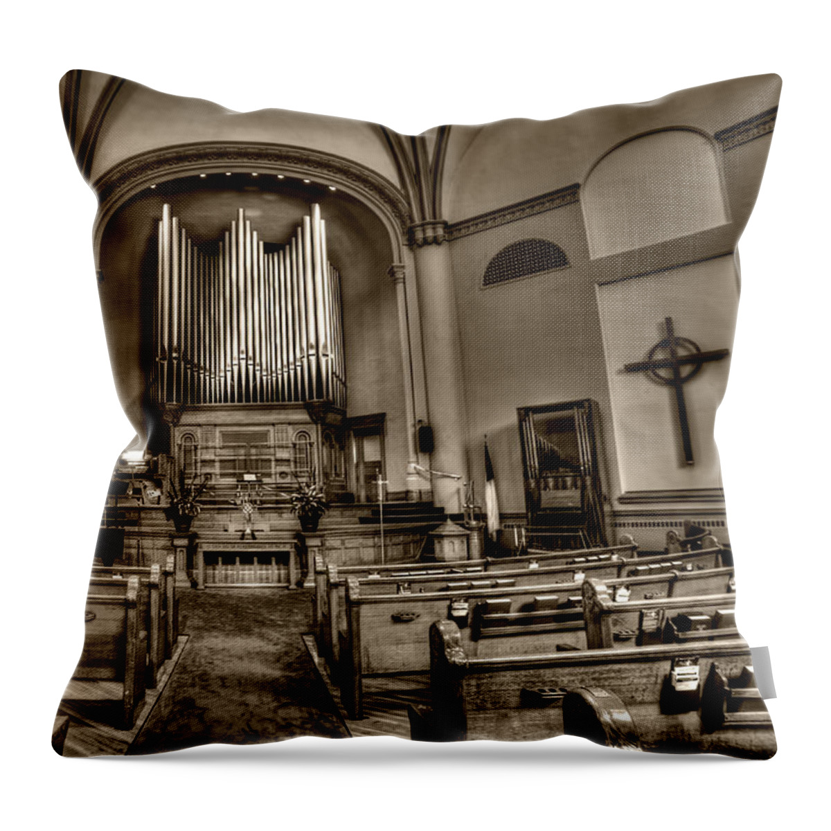 Mn Church Throw Pillow featuring the photograph Central Presbyterian Church #3 by Amanda Stadther