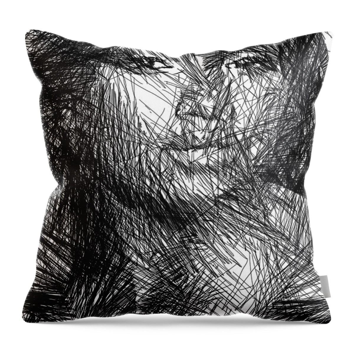 Art Throw Pillow featuring the digital art Facial Expressions #5 by Rafael Salazar
