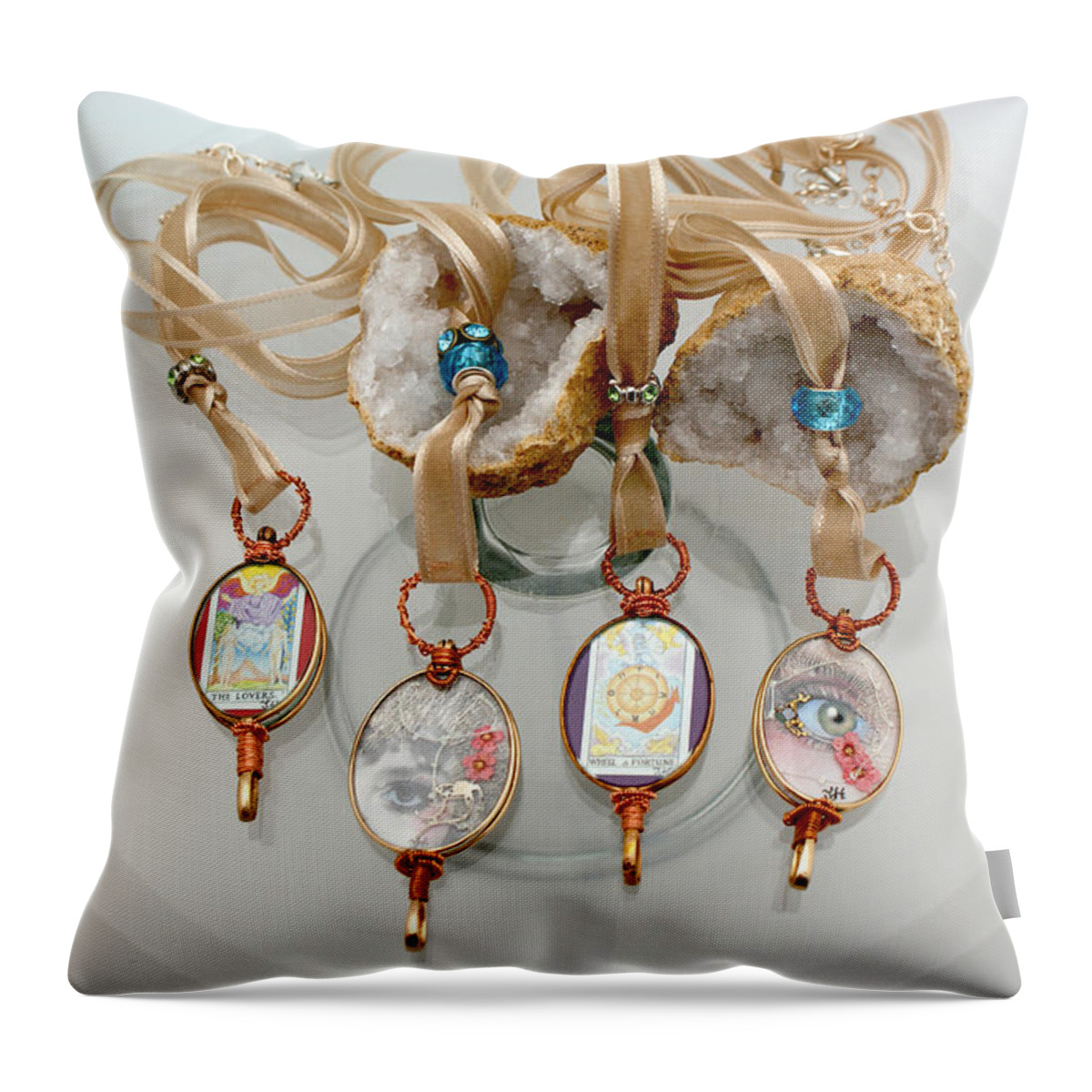 Jewelry Throw Pillow featuring the jewelry Jewelry #7 by Judy Henninger
