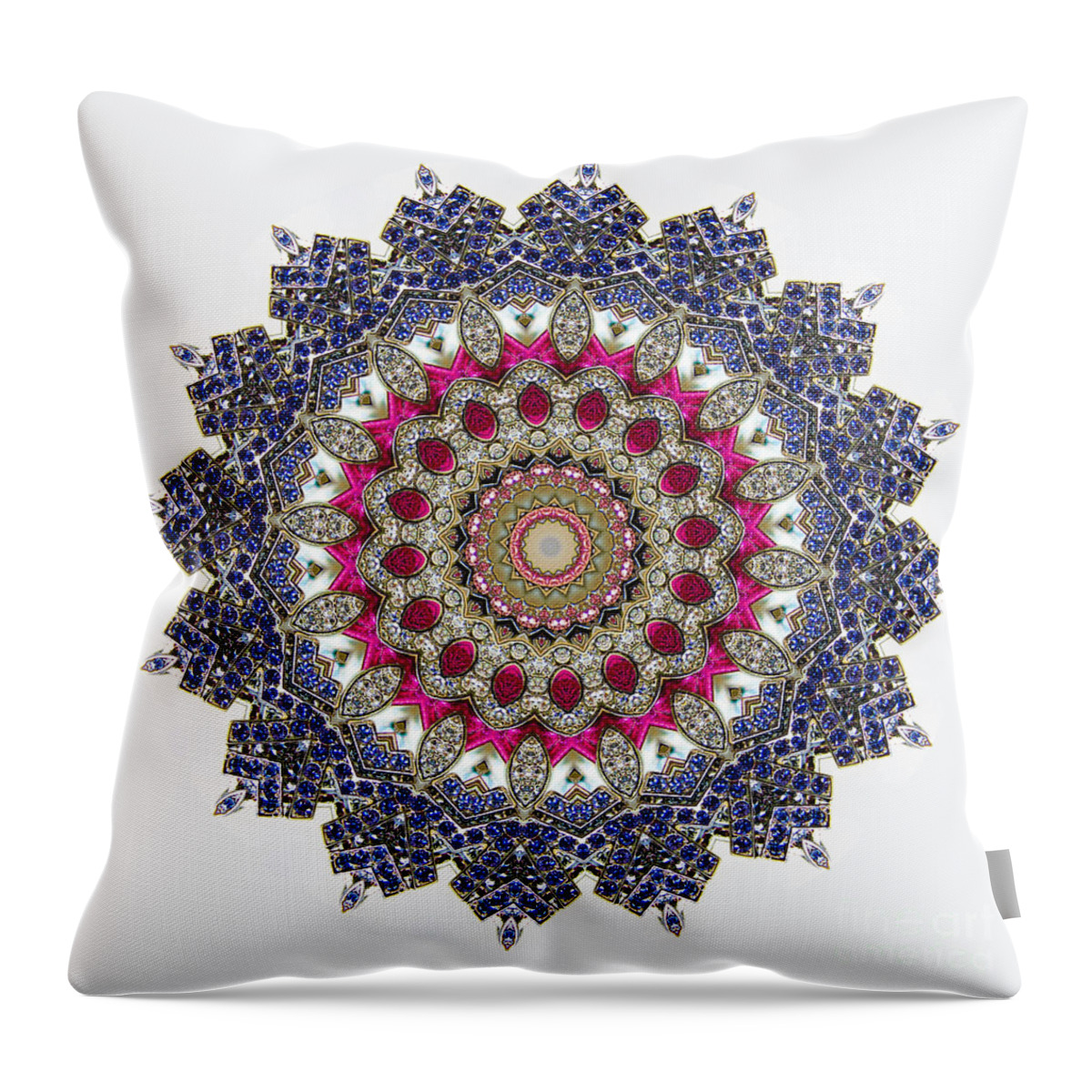 Abstract Throw Pillow featuring the photograph Kaleidoscope Colorful Jeweled Rhinestones #5 by Amy Cicconi