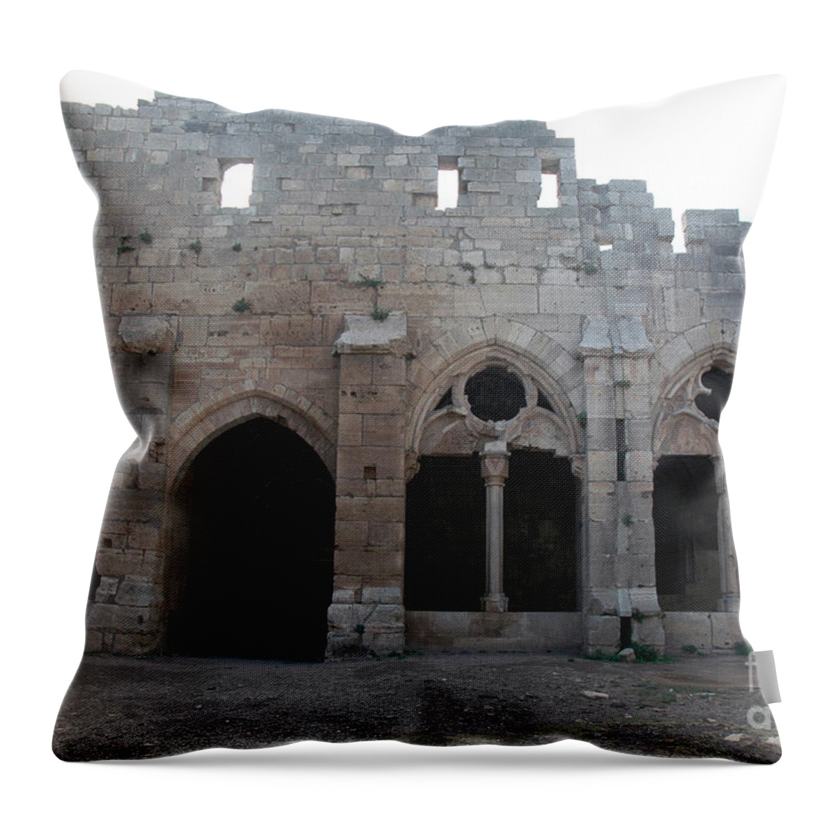 Syria Throw Pillow featuring the photograph Krak Des Chevaliers, Syria #5 by Catherine Ursillo