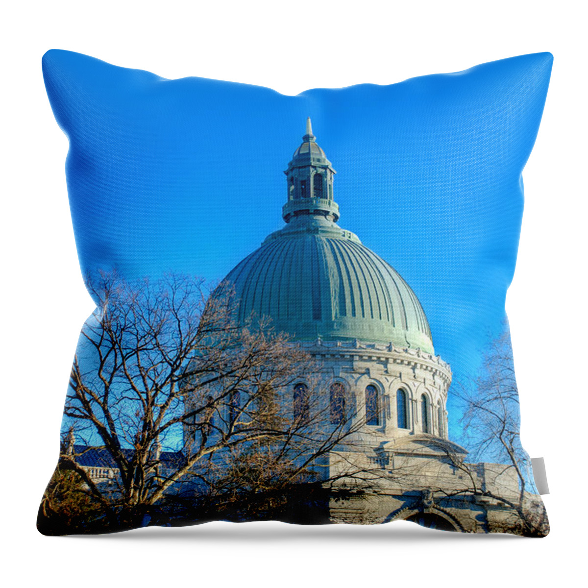 Academy Throw Pillow featuring the photograph Naval Academy Chapel #5 by Mark Dodd