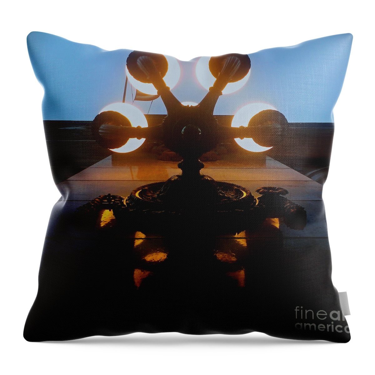 Sconce Throw Pillow featuring the photograph 5 Points of Light by James Aiken