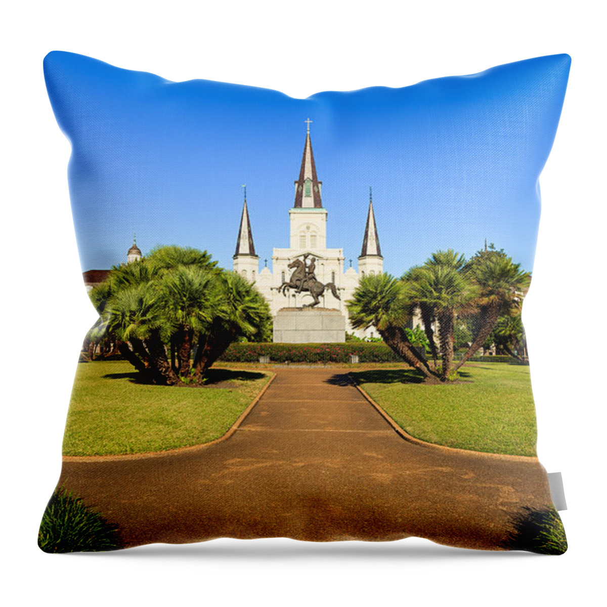 Architecture Throw Pillow featuring the photograph Saint Louis Cathedral #5 by Raul Rodriguez
