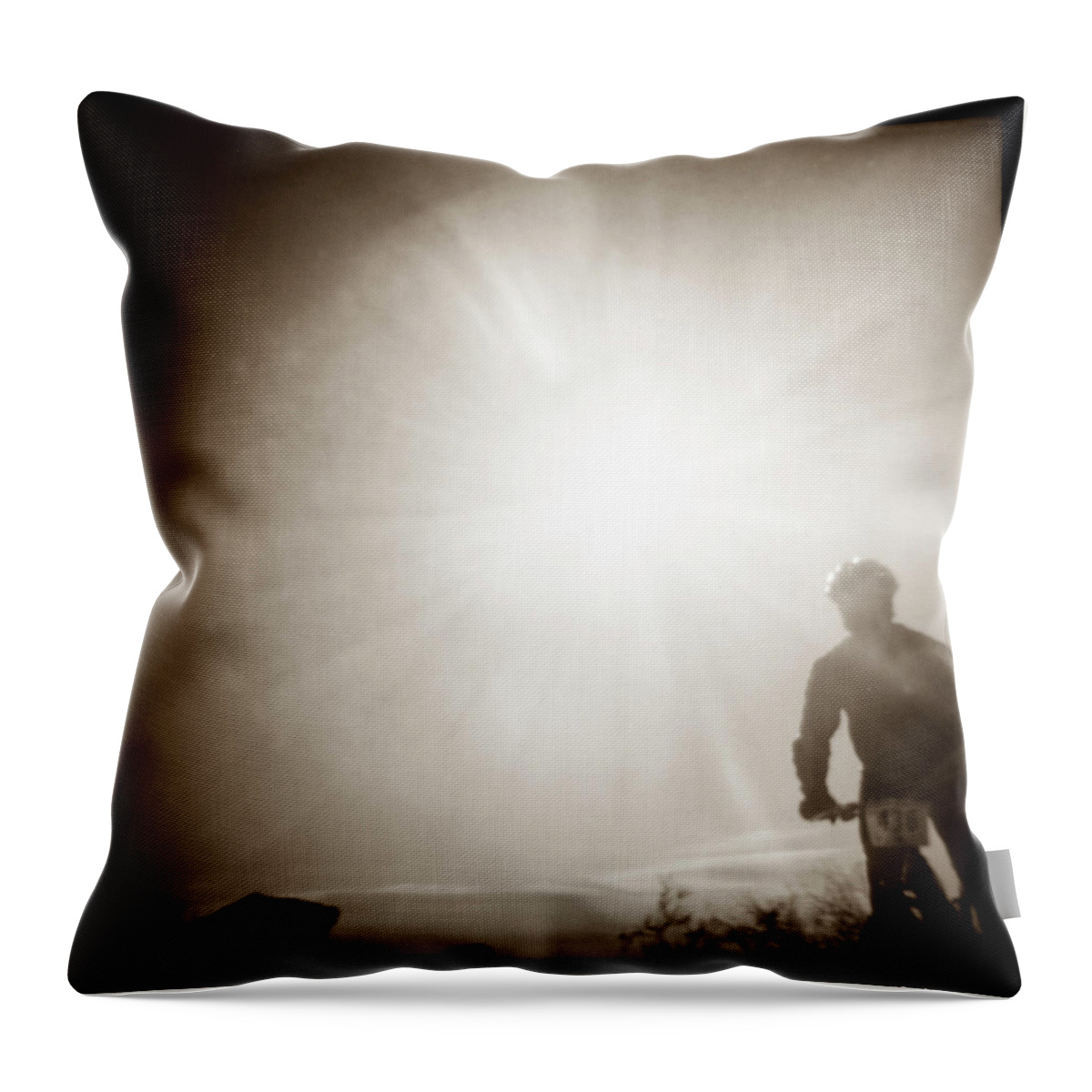 24 Hour Race At The Old Pueblo Throw Pillow featuring the photograph Untitled #5 by Dawn Kish