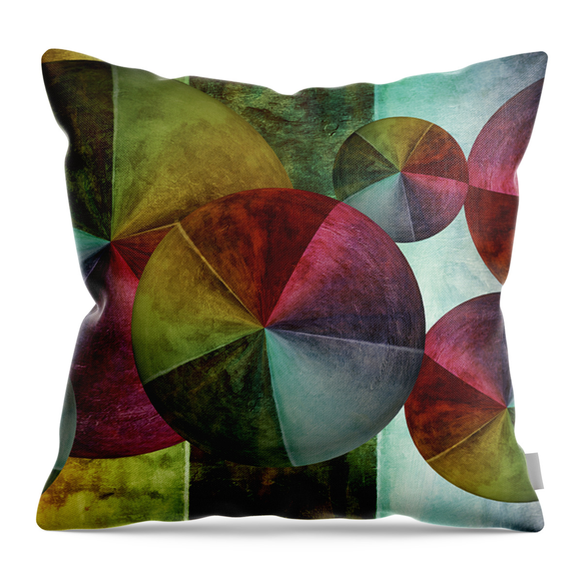 Abstract Throw Pillow featuring the digital art 5 Wind Worlds by Angelina Tamez