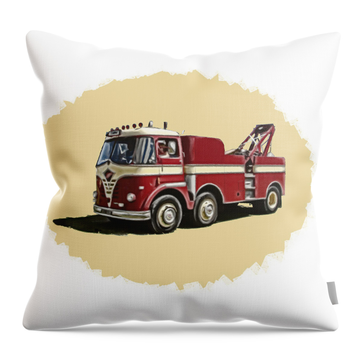 Towtruck Throw Pillow featuring the photograph 50s Towtruck by Mark Callanan
