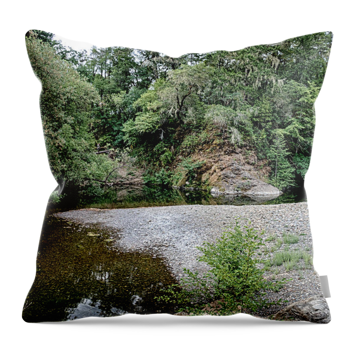 Navarro River Throw Pillow featuring the photograph Down by the River by Betty Depee