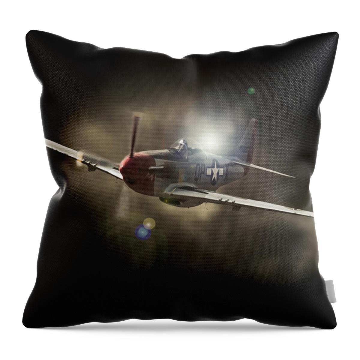 Lockheed P51 Mustang Throw Pillow featuring the photograph 51 by Paul Job