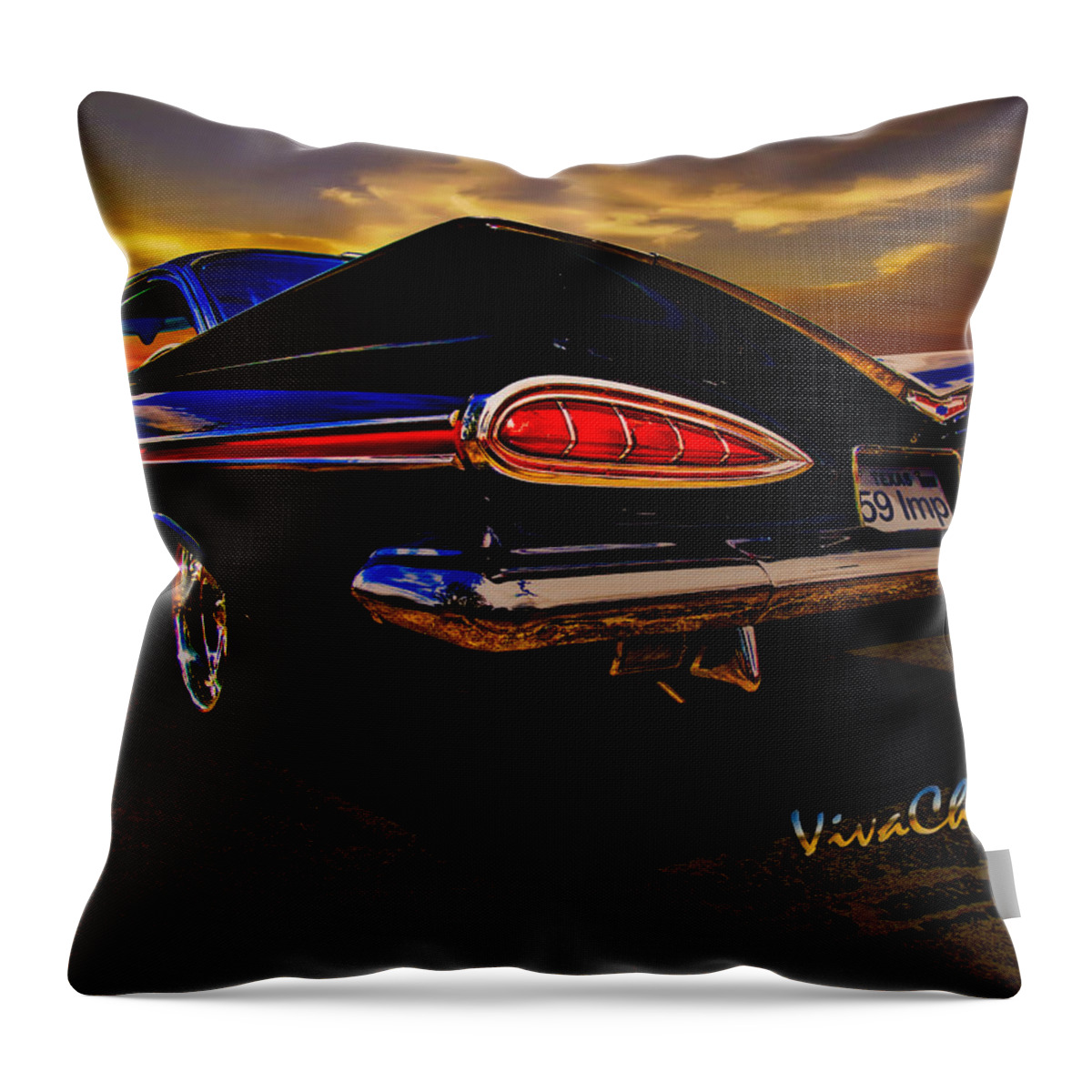 59 Throw Pillow featuring the photograph 59 Chevy Impala Hardtop by Chas Sinklier