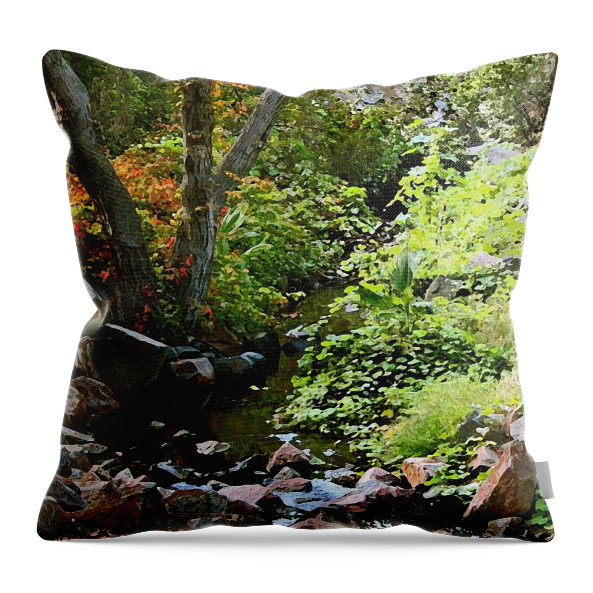 A Quiet Place Throw Pillow featuring the painting A Quiet Place by Ellen Henneke
