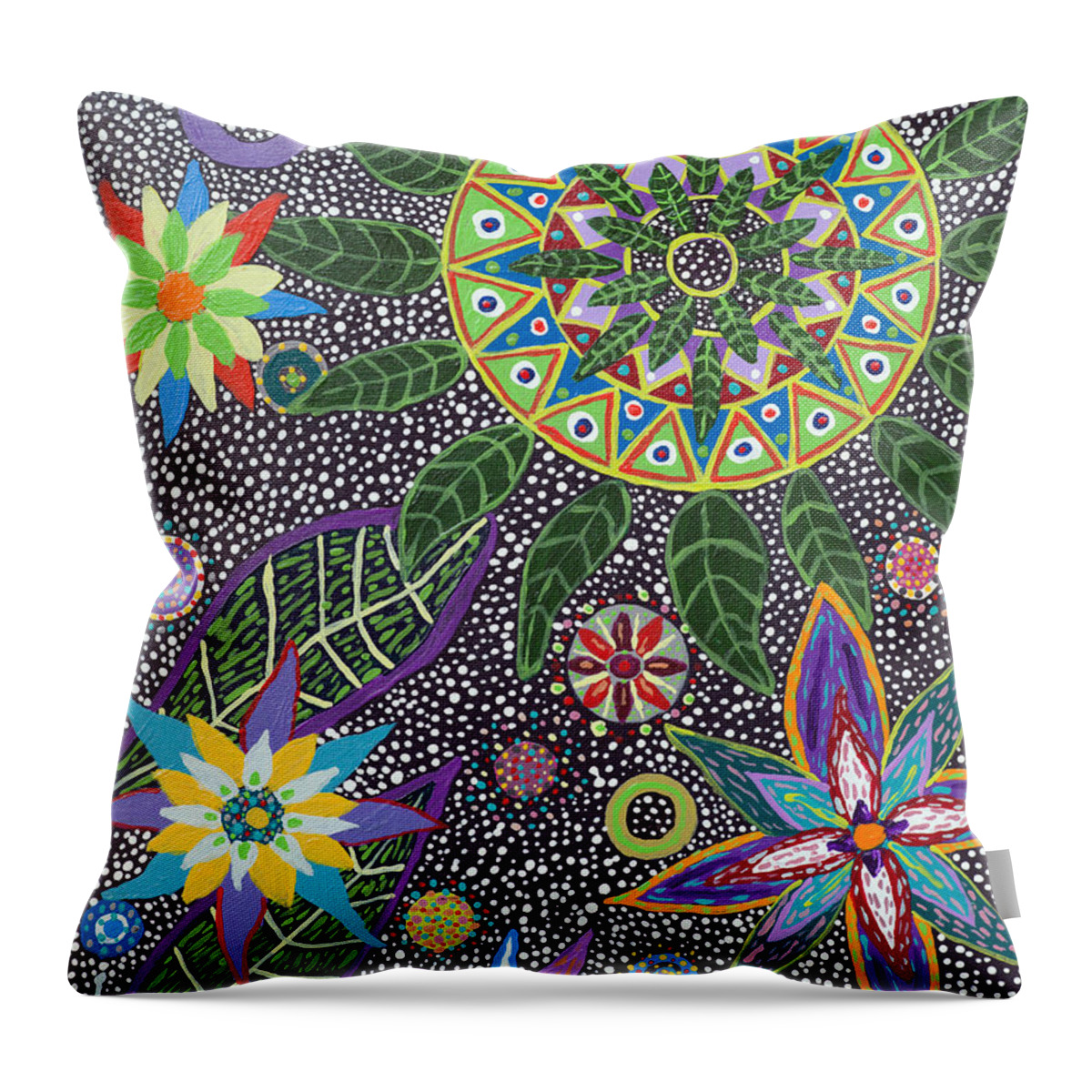 Ayahuasca Throw Pillow featuring the painting Ayahuasca Vision #4 by Howard Charing