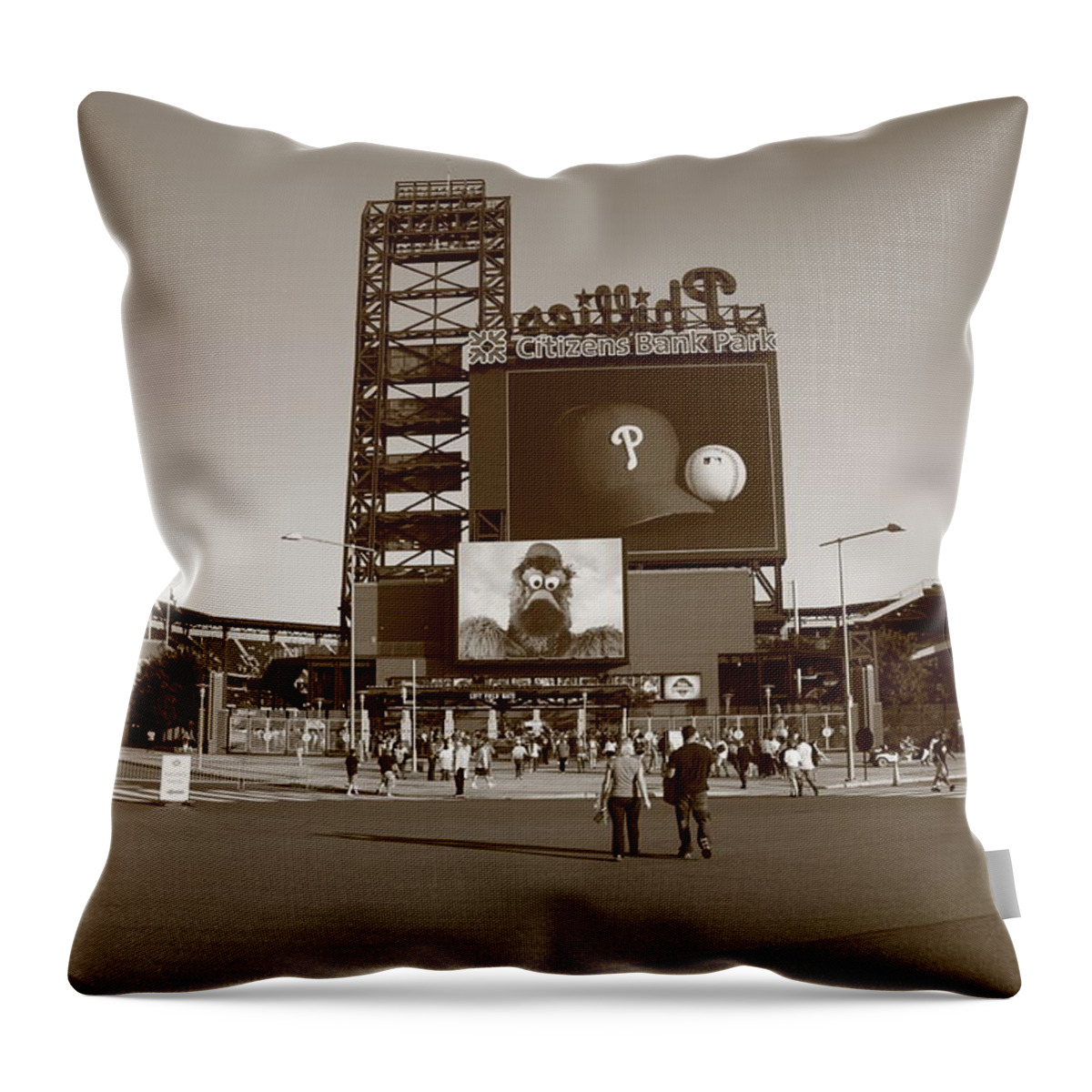 America Throw Pillow featuring the photograph Citizens Bank Park - Philadelphia Phillies #6 by Frank Romeo