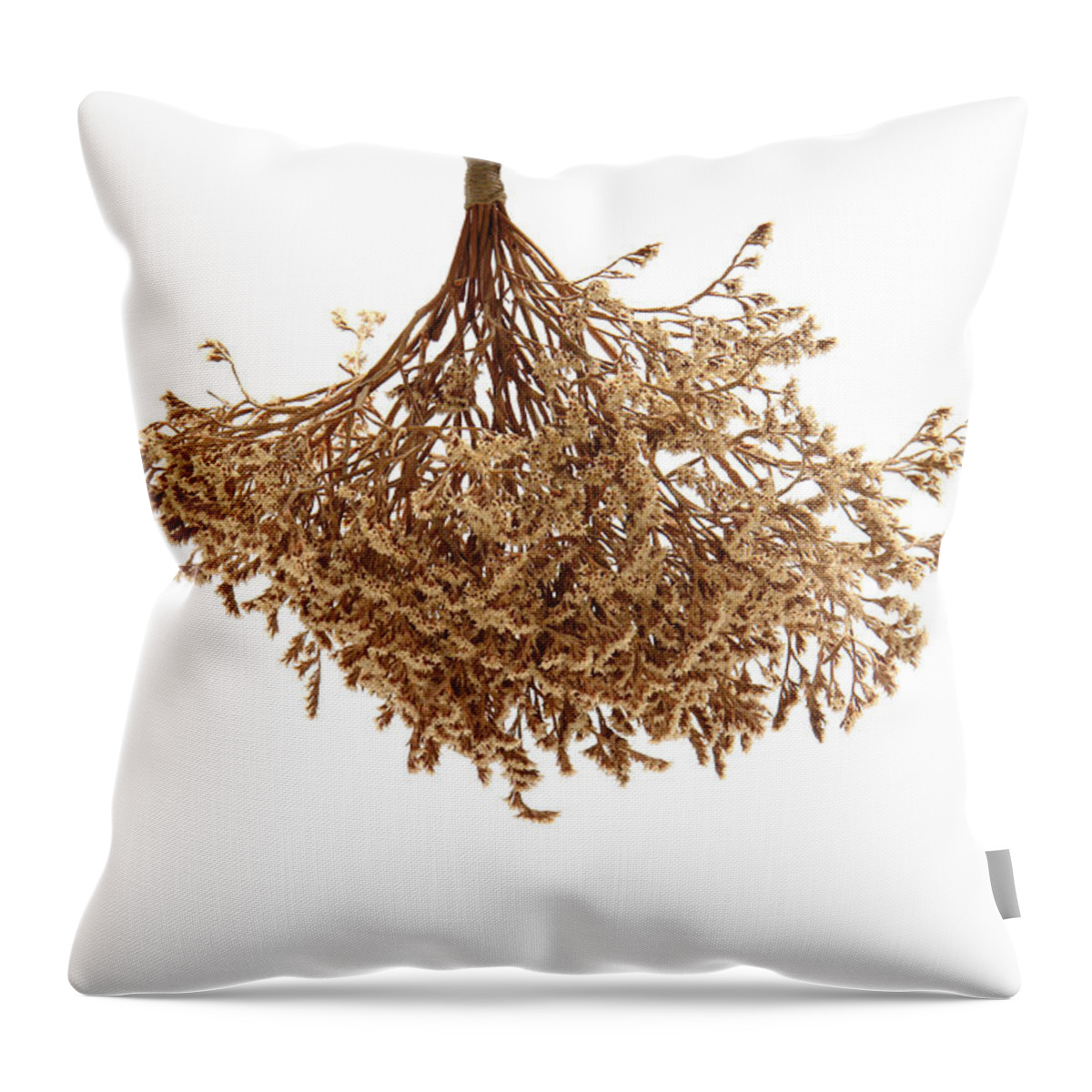 Flower Throw Pillow featuring the photograph Hanging Dried Flowers Bunch #6 by Olivier Le Queinec