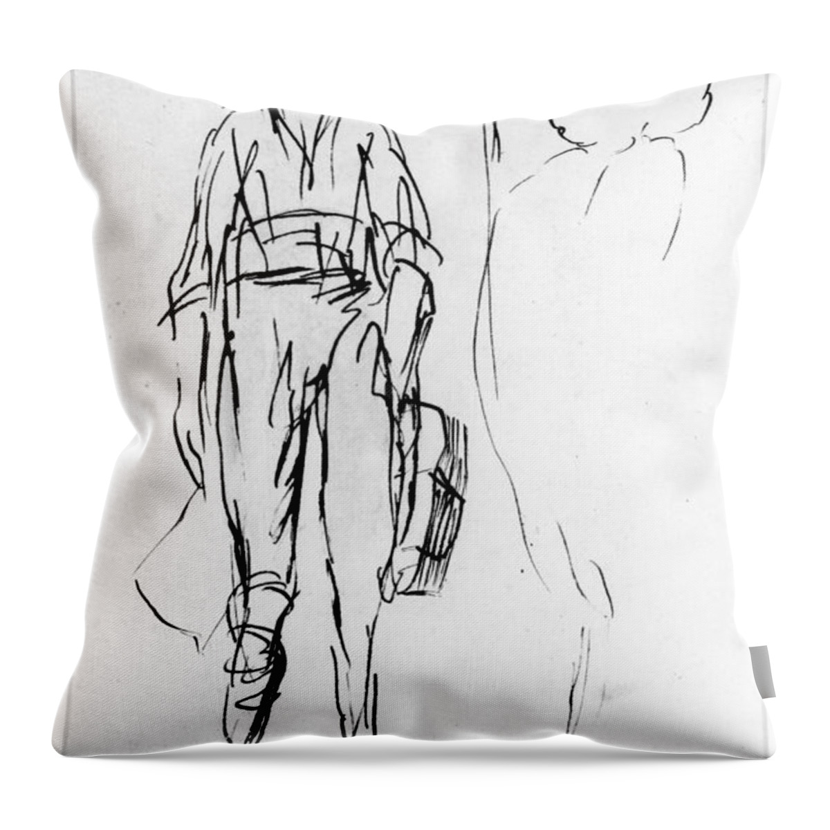 1750s Throw Pillow featuring the drawing James Wolfe (1727-1759) #6 by Granger