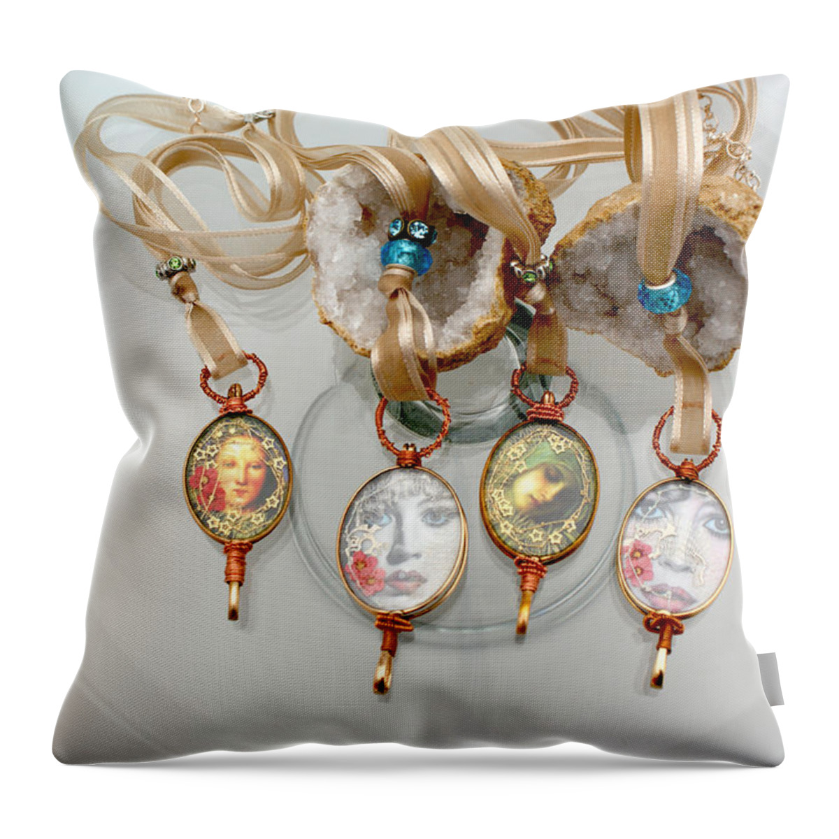 Jewelry Throw Pillow featuring the jewelry Jewelry #10 by Judy Henninger