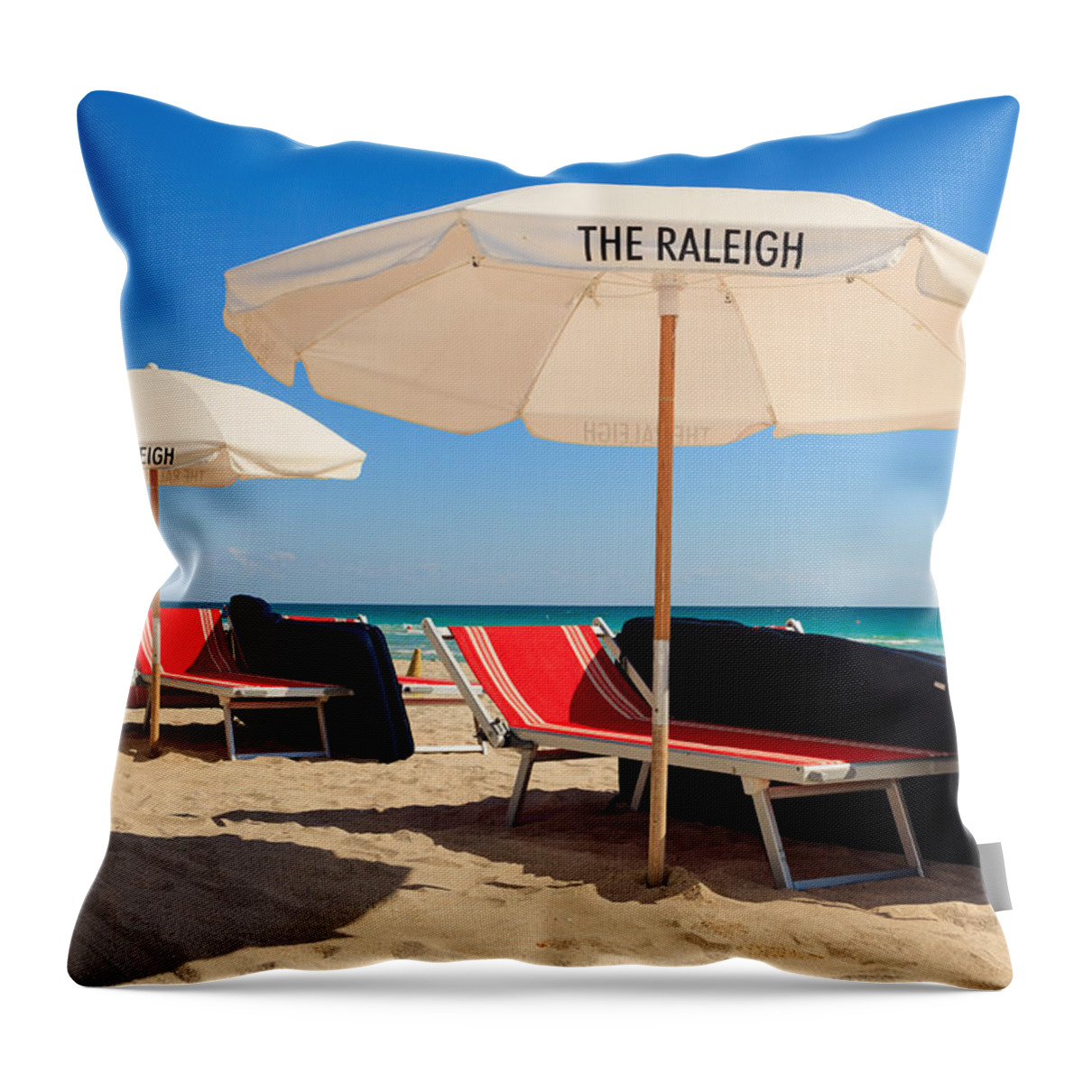 Chair Throw Pillow featuring the photograph Miami Beach #6 by Raul Rodriguez