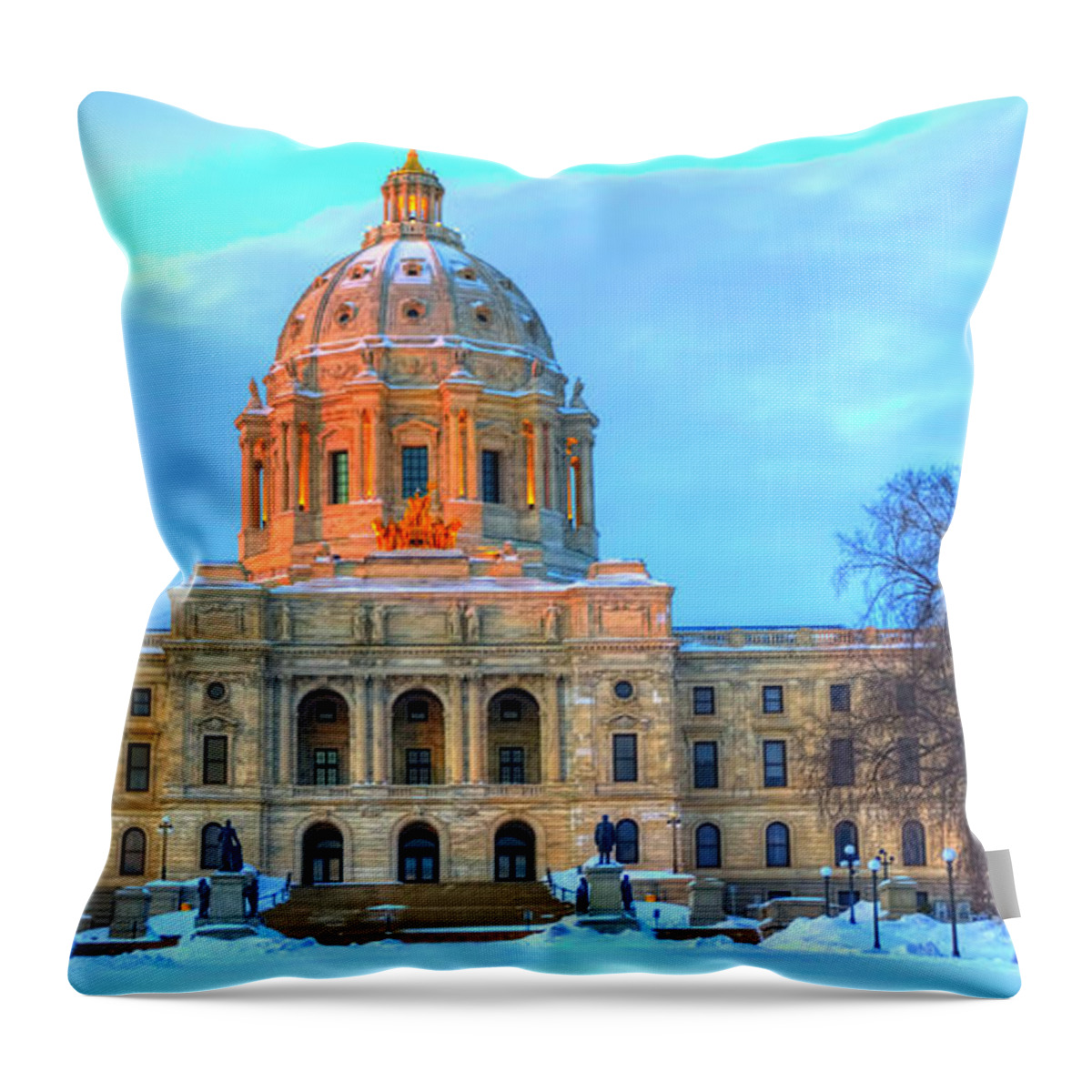 St Paul Skyline Throw Pillow featuring the photograph Minnesota State Capitol St Paul #4 by Amanda Stadther