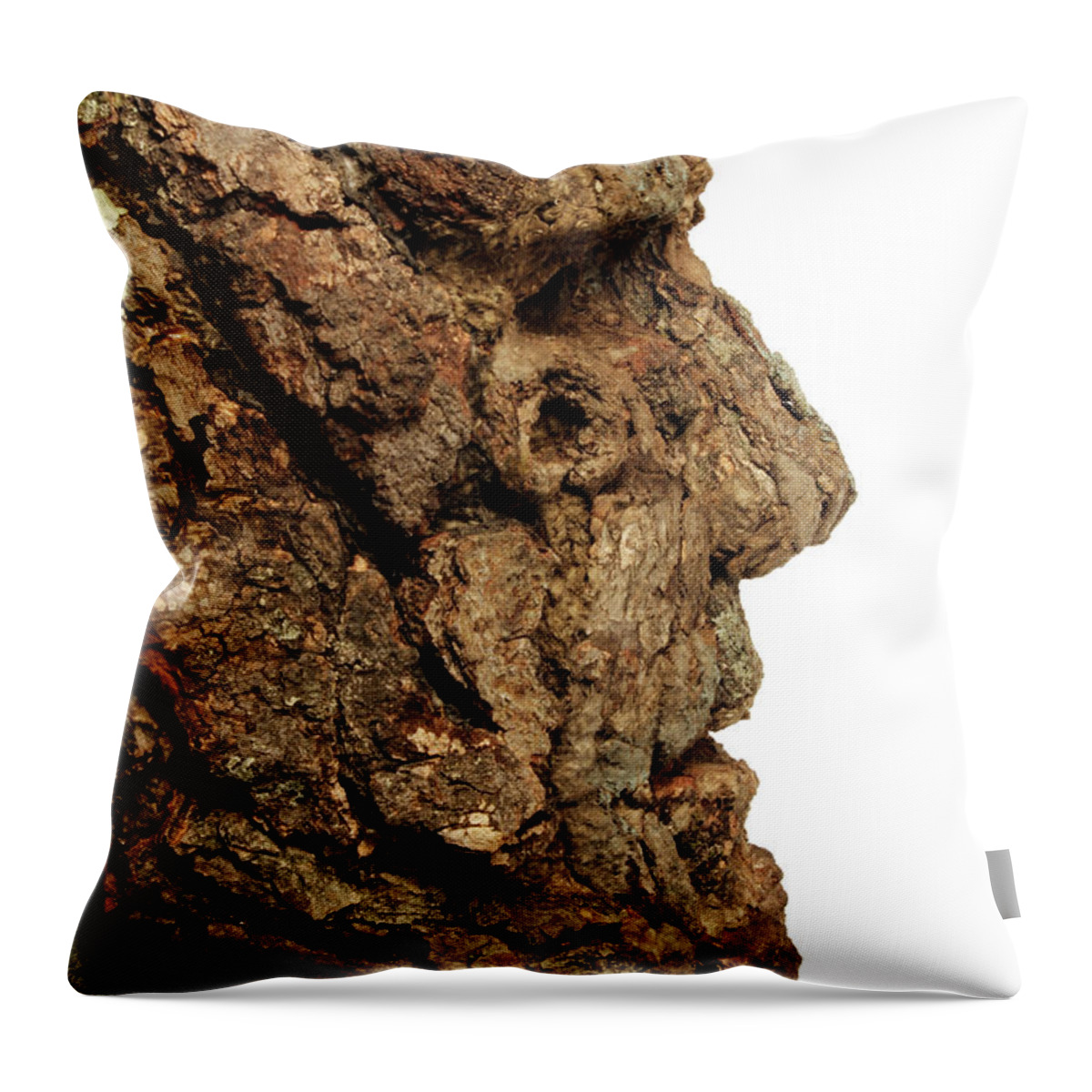 Art Throw Pillow featuring the mixed media Revered  A natural portrait bust sculpture by Adam Long #7 by Adam Long