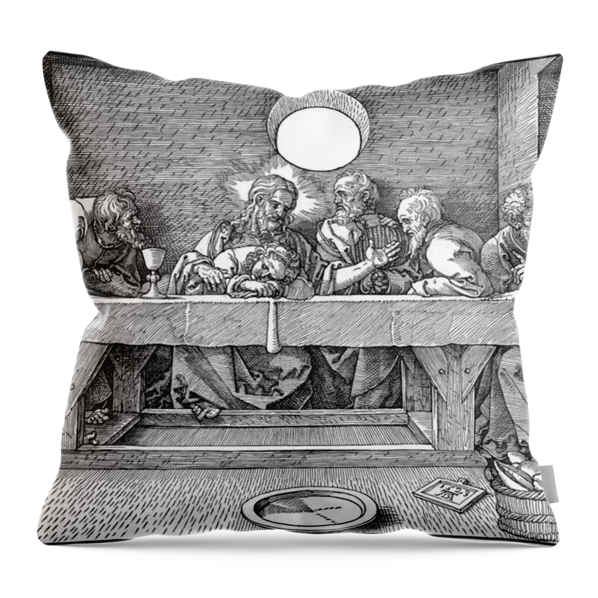 1523 Throw Pillow featuring the painting The Last Supper #6 by Granger