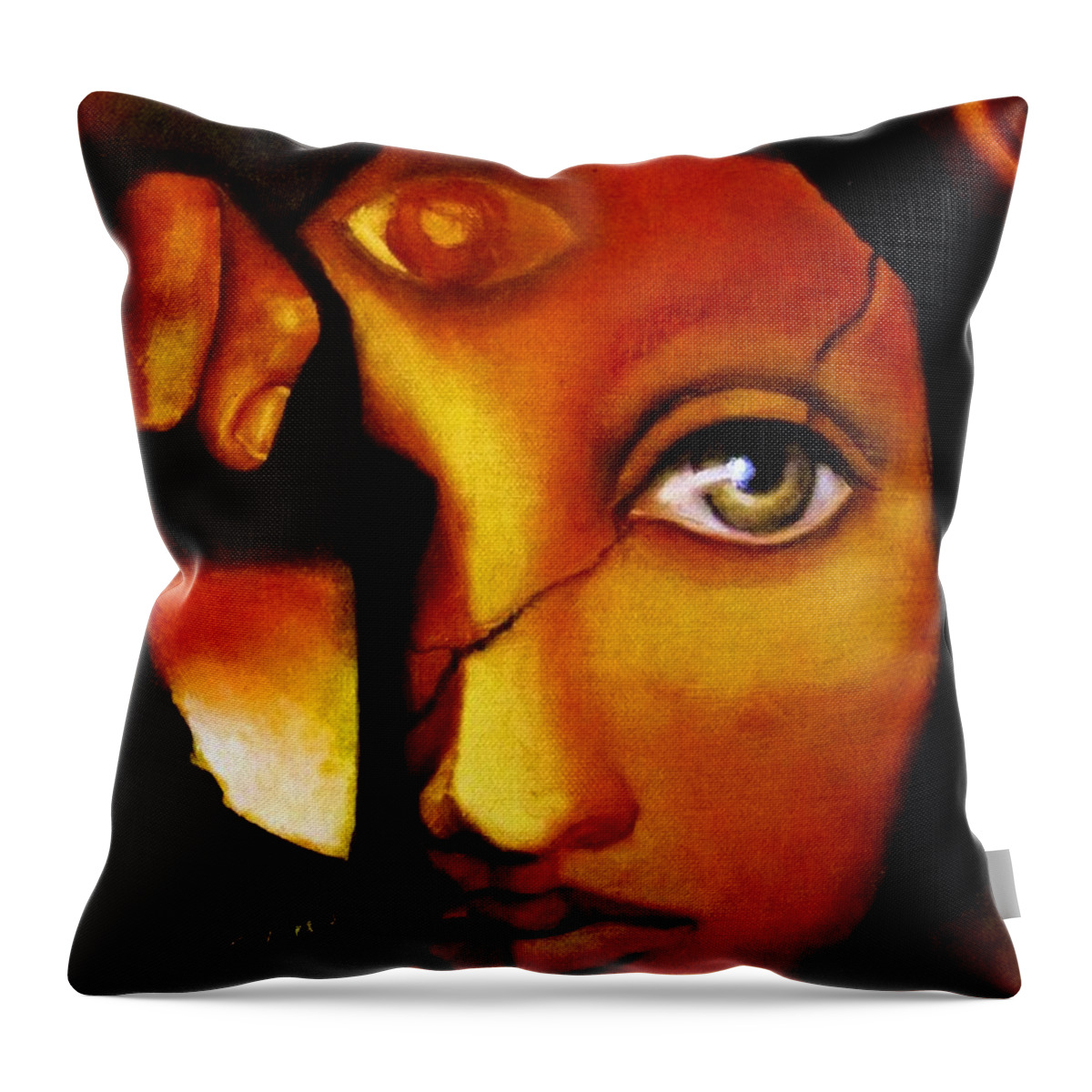 Original Painting Throw Pillow featuring the painting The Seeker by Dalgis Edelson