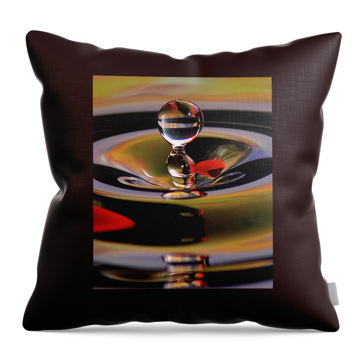 Water Drops Throw Pillow featuring the photograph Untitled #6 by Gene Tatroe