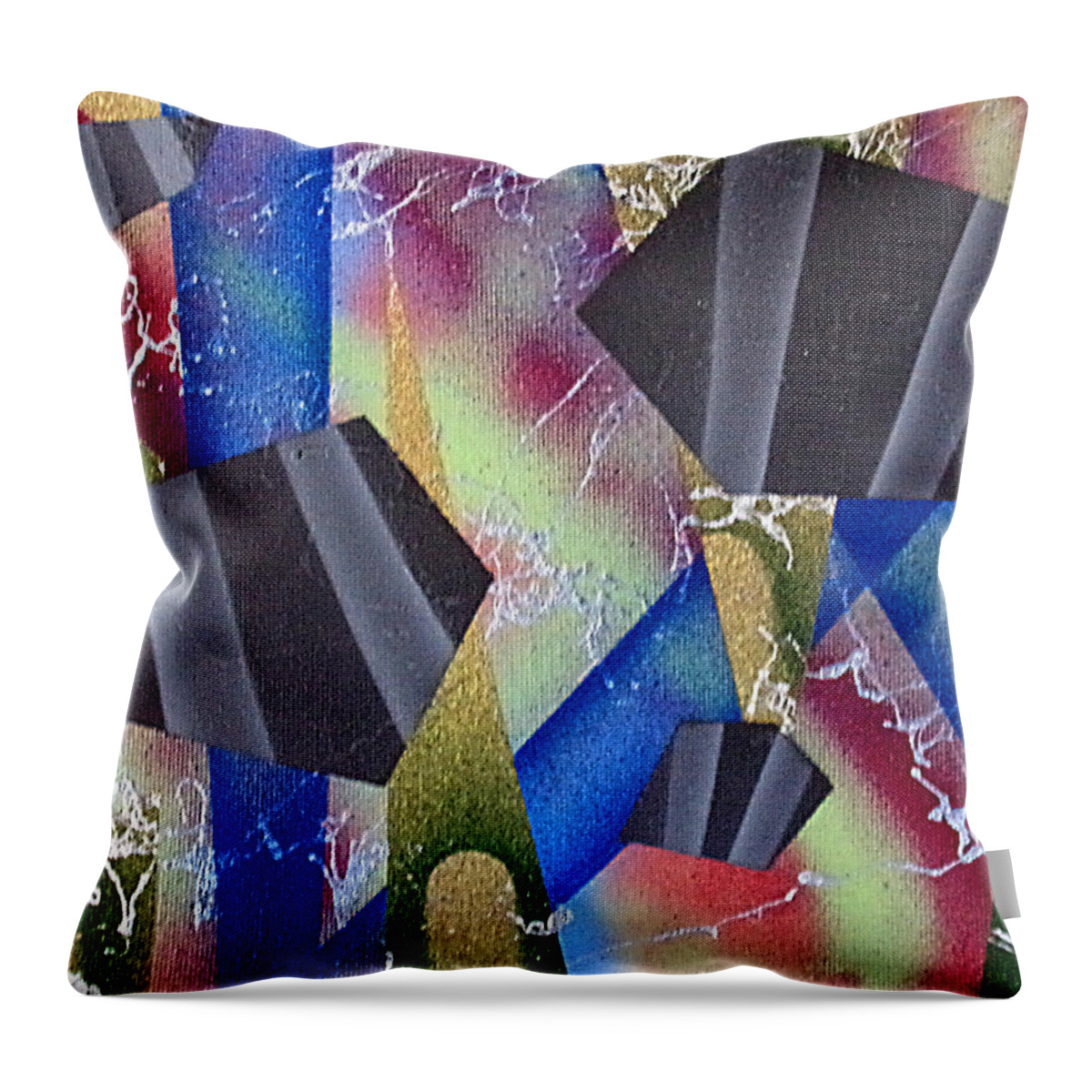 Abstract Throw Pillow featuring the painting Untitled #6 by Tanya Hamell