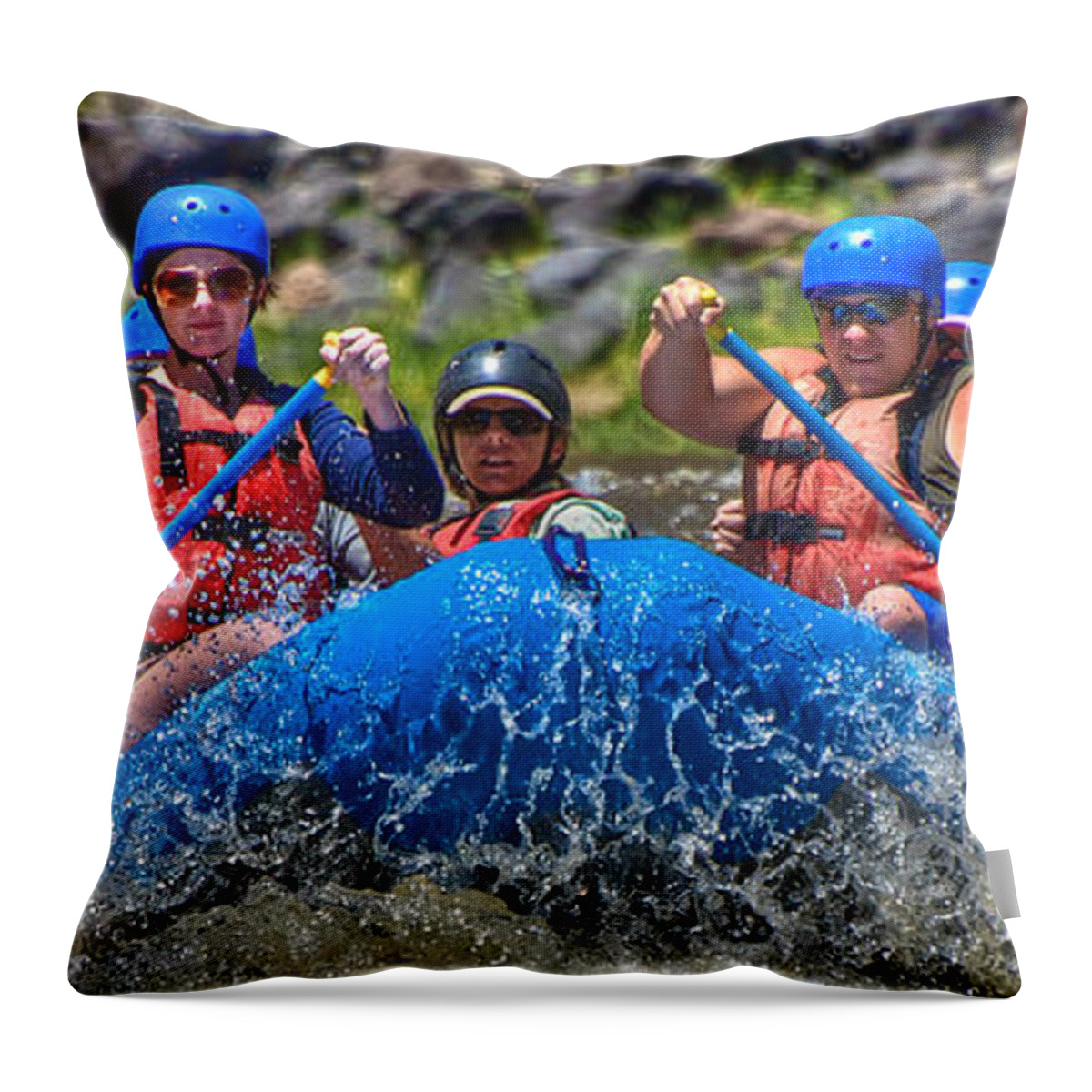 Rafting Throw Pillow featuring the photograph 60 Mph by Britt Runyon