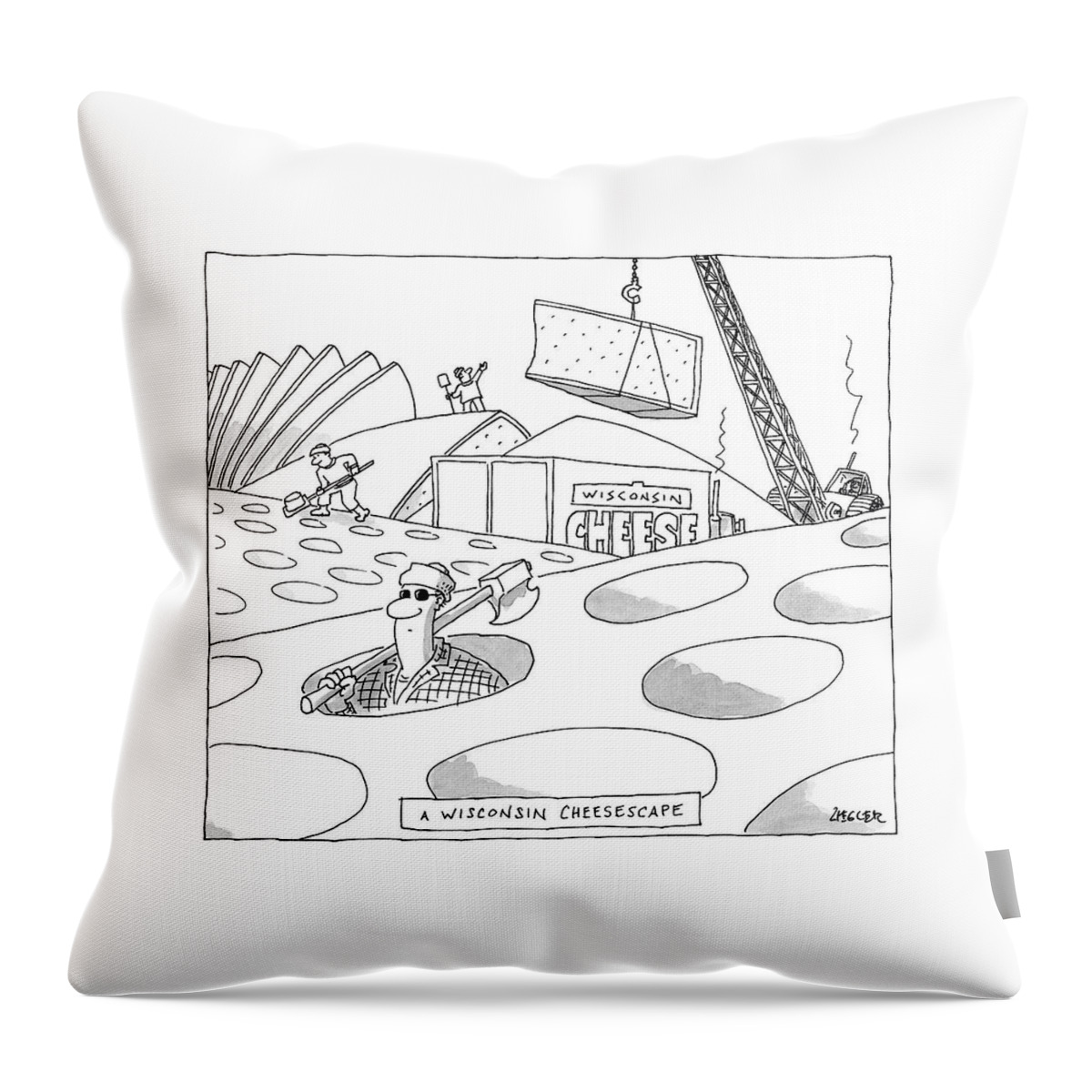 A Wisconsin Cheesescape Throw Pillow