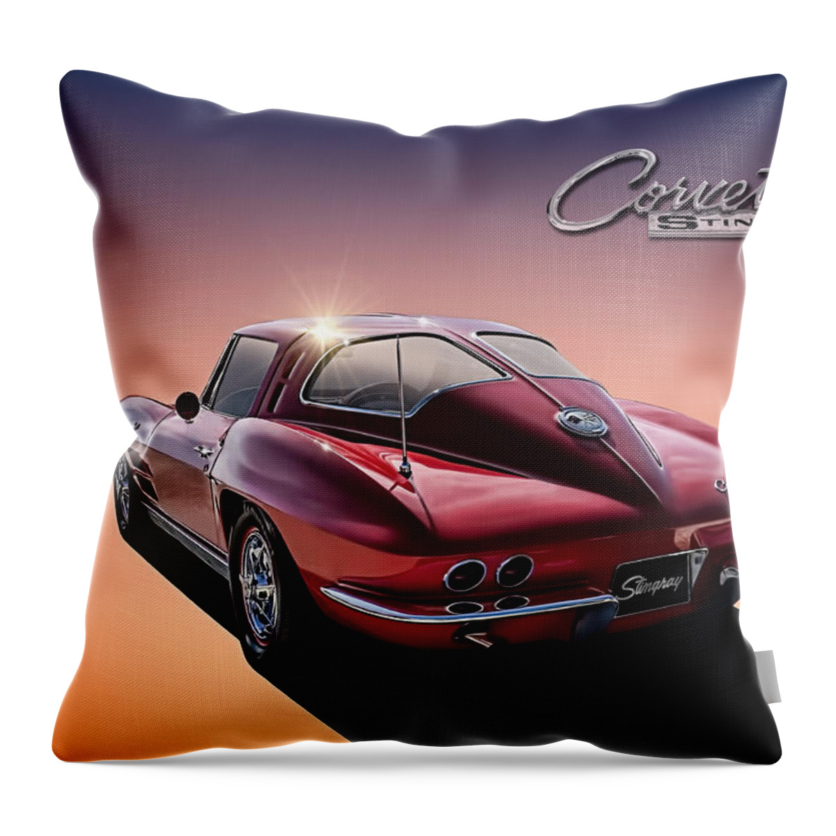 Corvette Throw Pillow featuring the digital art '63 Stinger #63 by Douglas Pittman