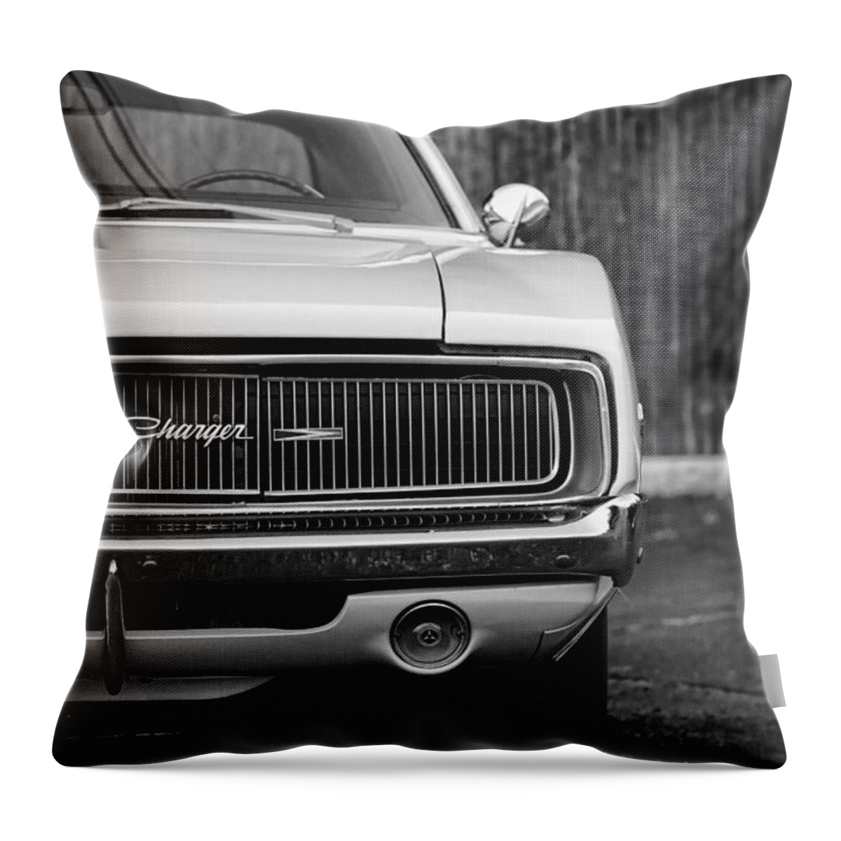 1968 Throw Pillow featuring the photograph '68 Charger #68 by Gordon Dean II