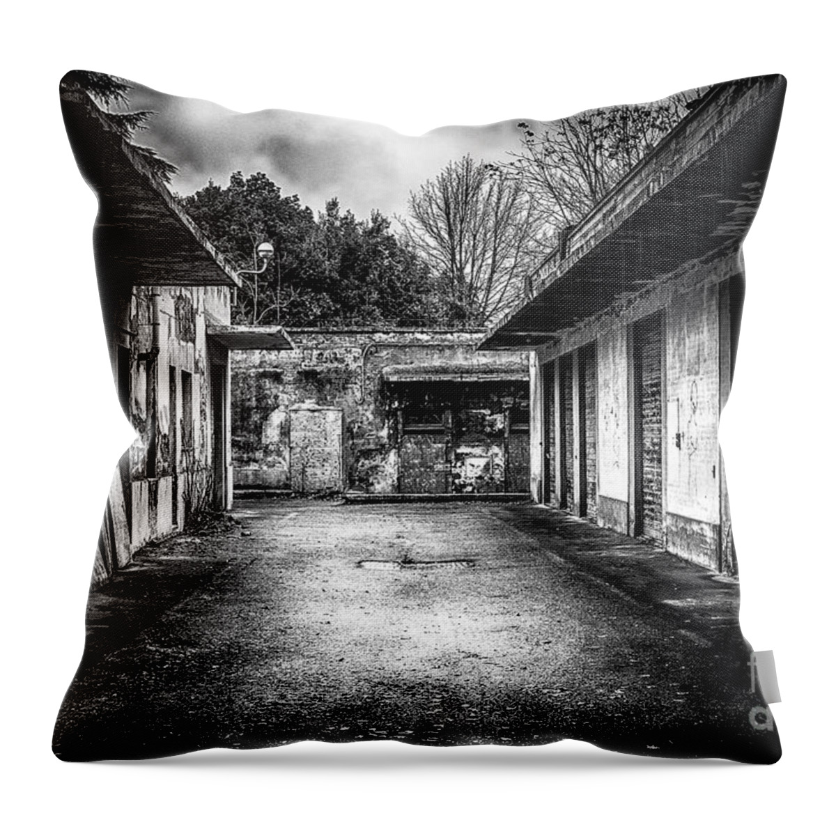 Abandoned Throw Pillow featuring the photograph Abandoned Sanatorium #7 by Traven Milovich