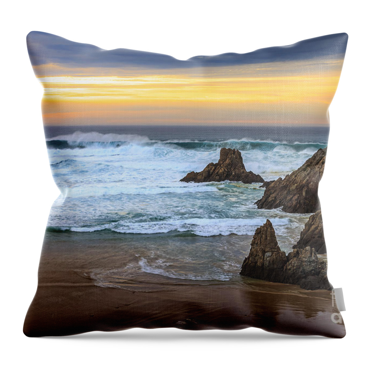 Campelo Throw Pillow featuring the photograph Campelo Beach Galicia Spain #7 by Pablo Avanzini