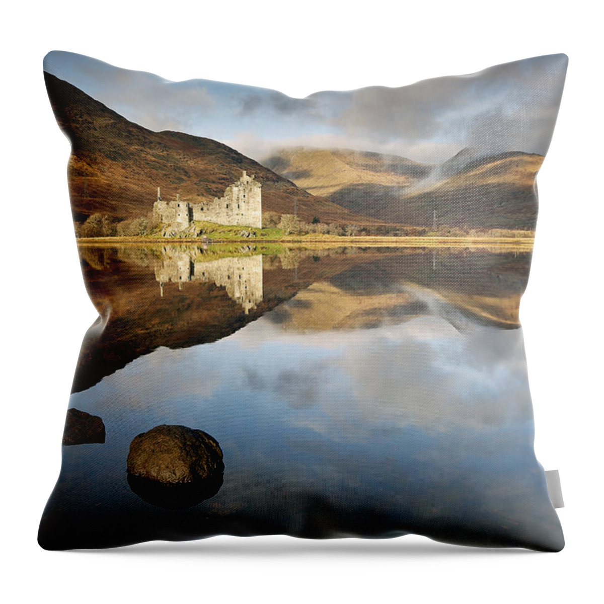 Kilchurn Castle Throw Pillow featuring the photograph Kilchurn Castle #8 by Grant Glendinning