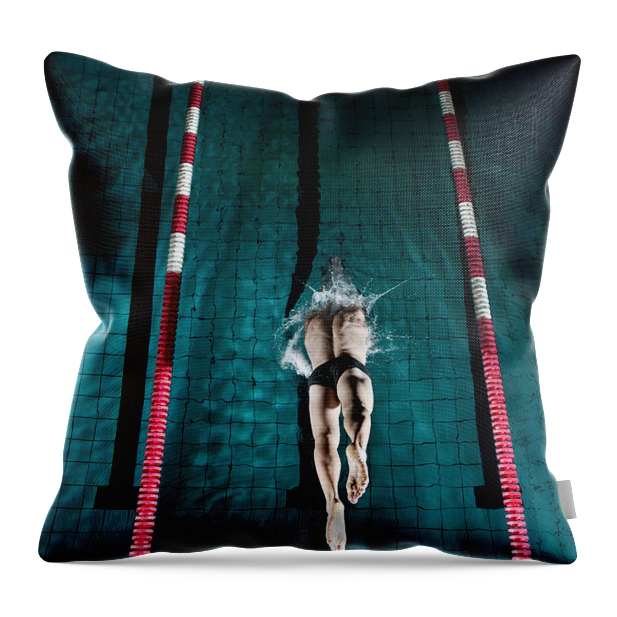 Copenhagen Throw Pillow featuring the photograph Professional Swimmer #7 by Henrik Sorensen