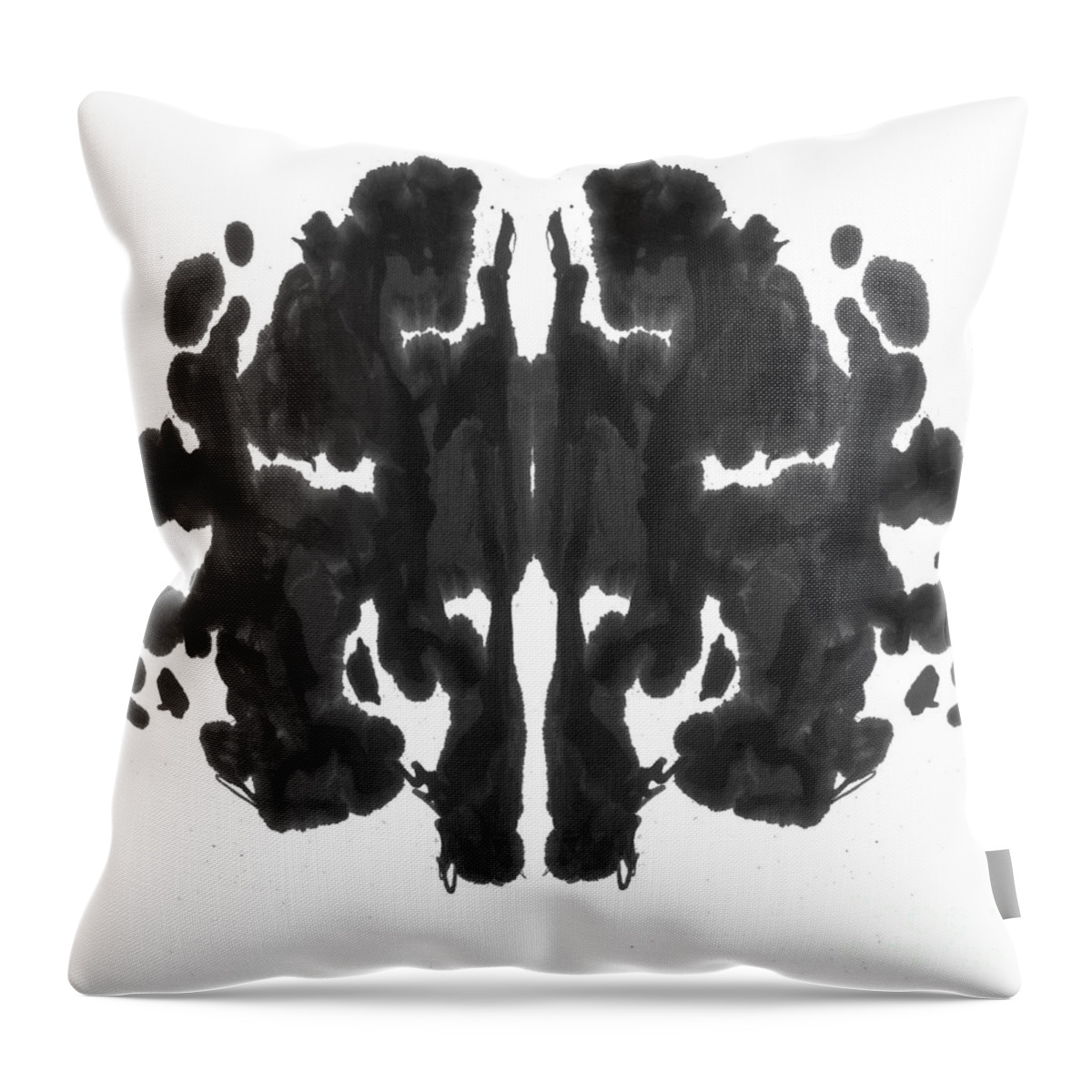 Psychology Throw Pillow featuring the photograph Rorschach Type Inkblot #7 by Spencer Sutton