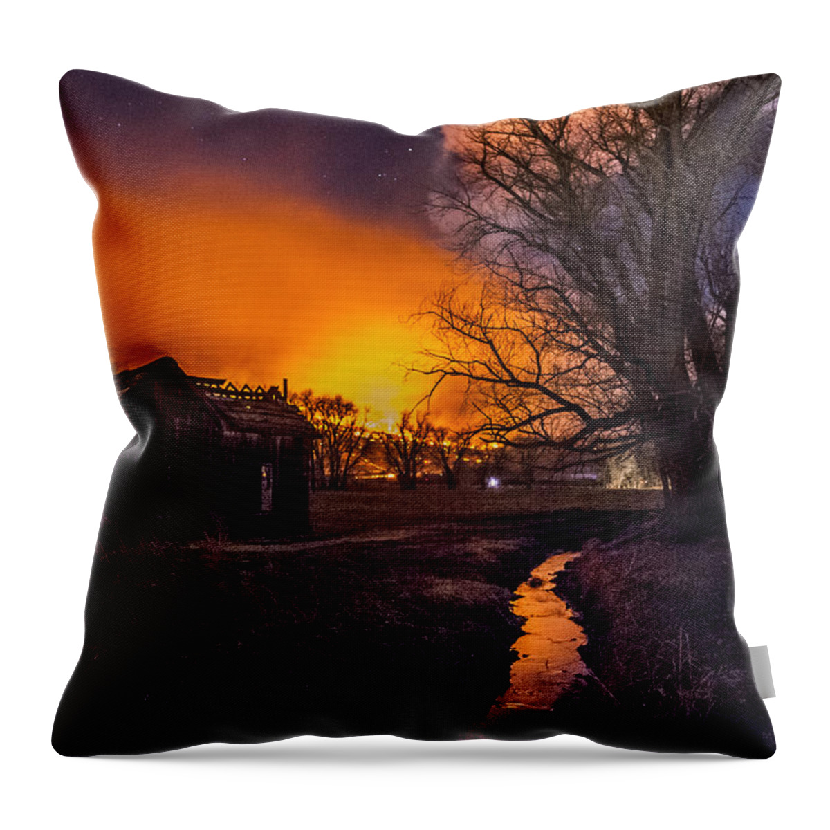 Fire Throw Pillow featuring the photograph Round Fire #1 by Cat Connor