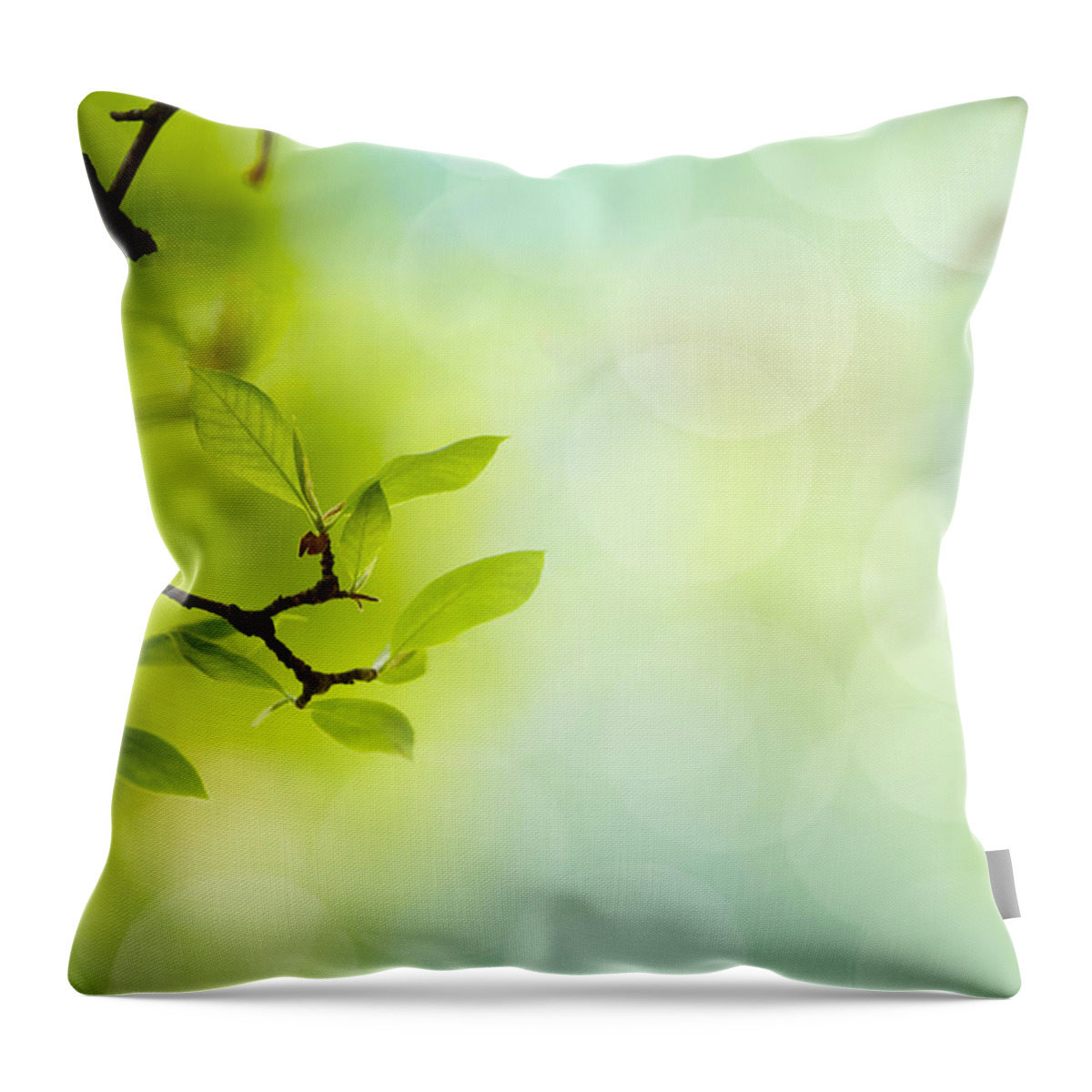 Tree Throw Pillow featuring the photograph Spring Green #7 by Nailia Schwarz