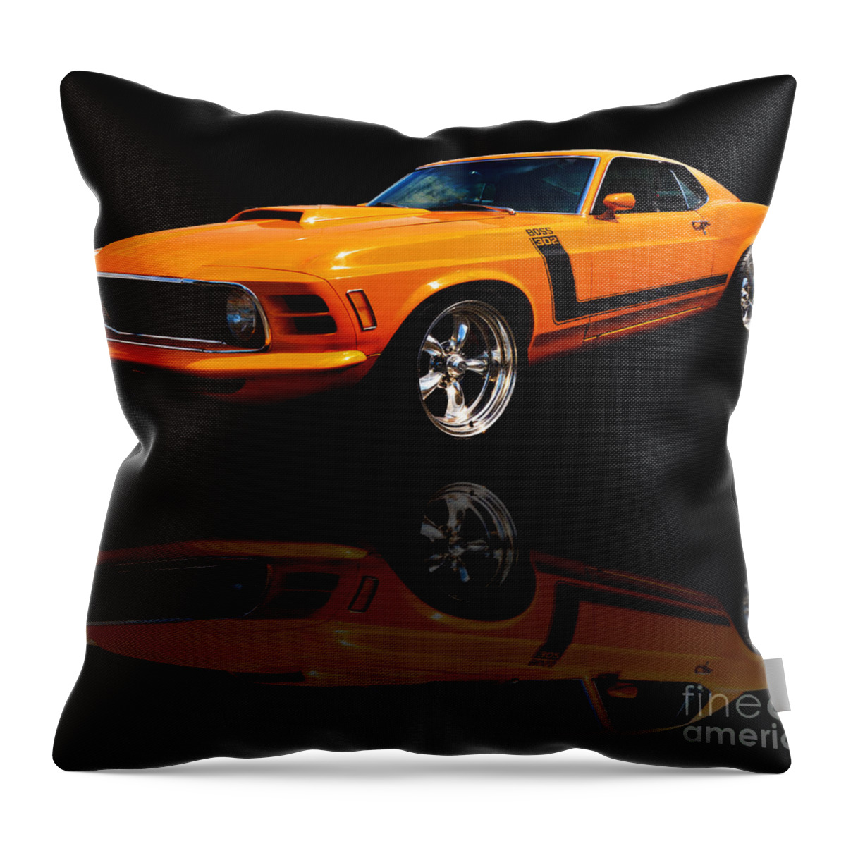 Mustang Throw Pillow featuring the photograph 70 Mustang by Frank Larkin