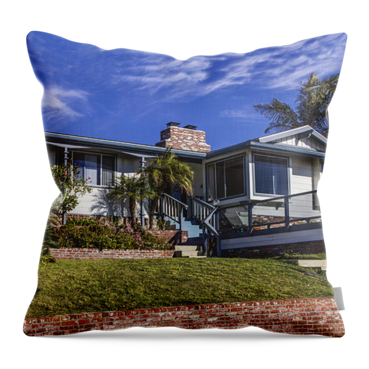 Luxury Home Throw Pillow featuring the digital art 755 Sunset Cliffs Boulevard by Photographic Art by Russel Ray Photos