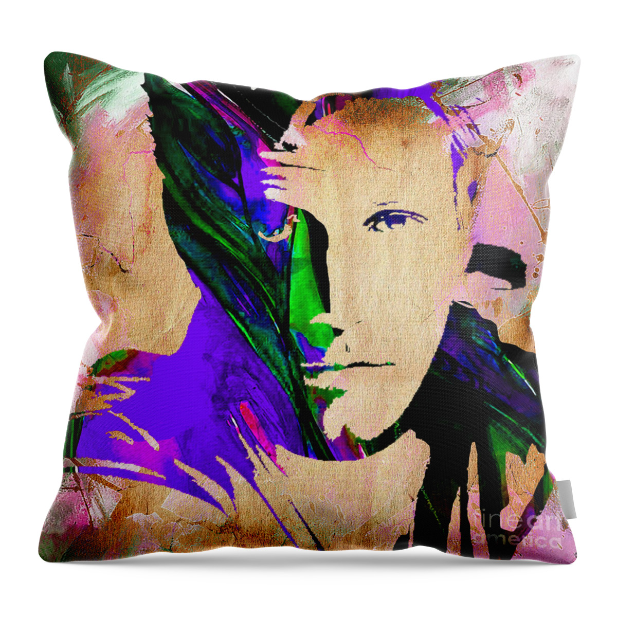 Ben Affleck Throw Pillow featuring the mixed media Ben Affleck Collection #8 by Marvin Blaine