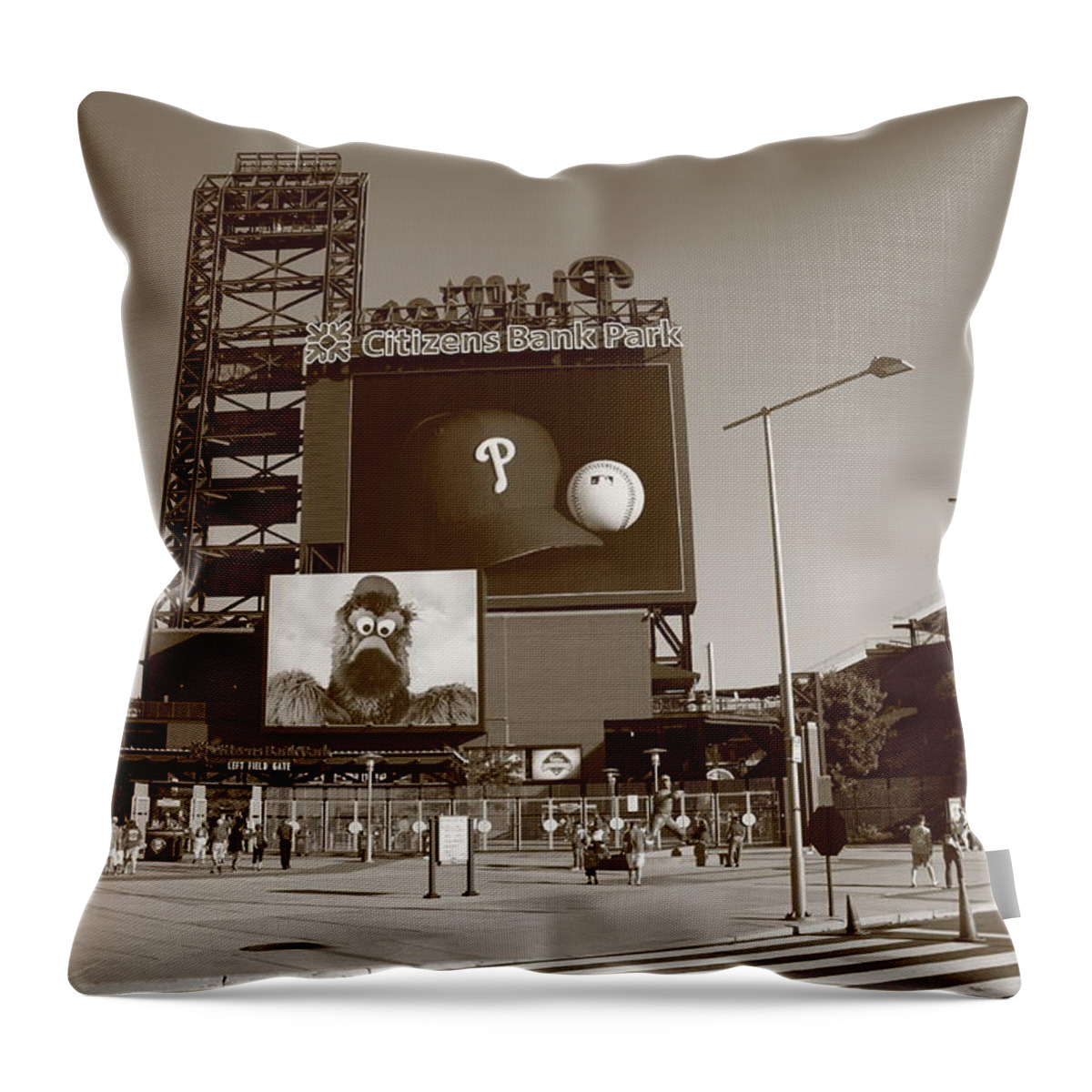 America Throw Pillow featuring the photograph Citizens Bank Park - Philadelphia Phillies #8 by Frank Romeo