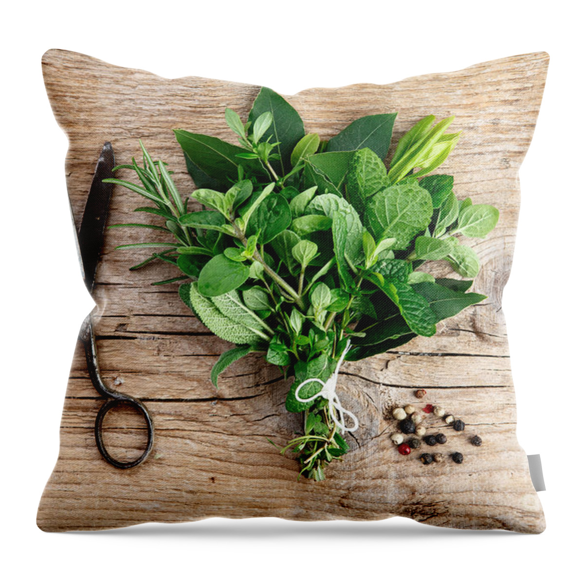 Lorel Throw Pillow featuring the photograph Kitchen Herbs #8 by Nailia Schwarz