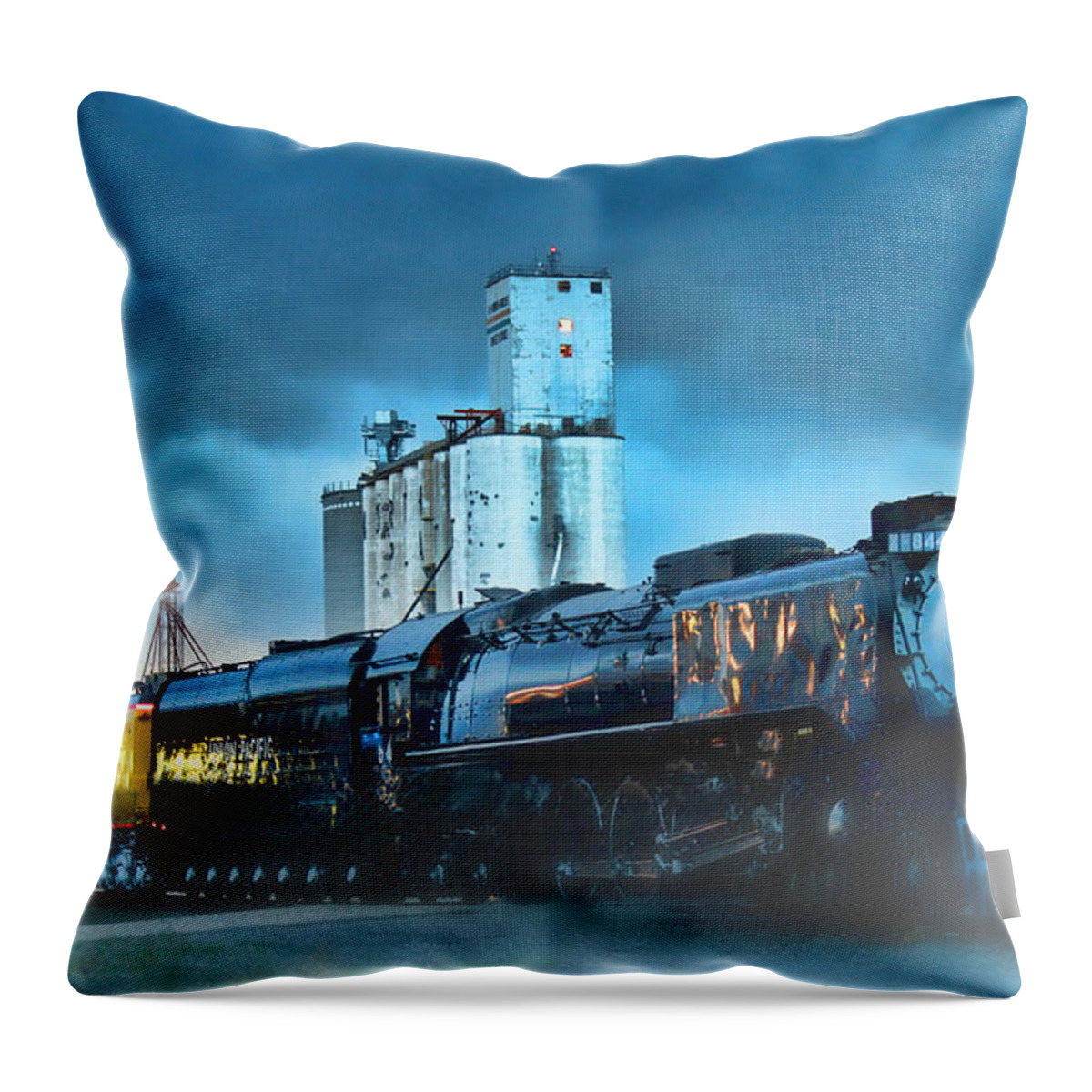 844 Throw Pillow featuring the photograph 844 Night Train by Sylvia Thornton