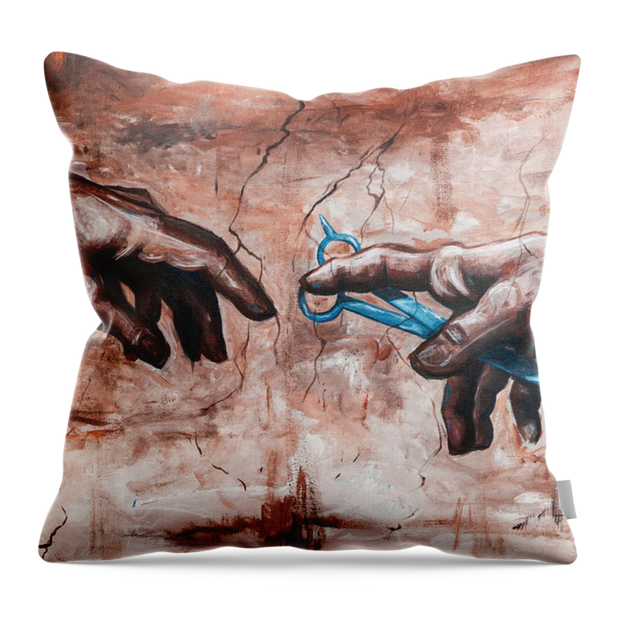 Michaelangelo Throw Pillow featuring the painting 8th Day by Shop Aethetiks