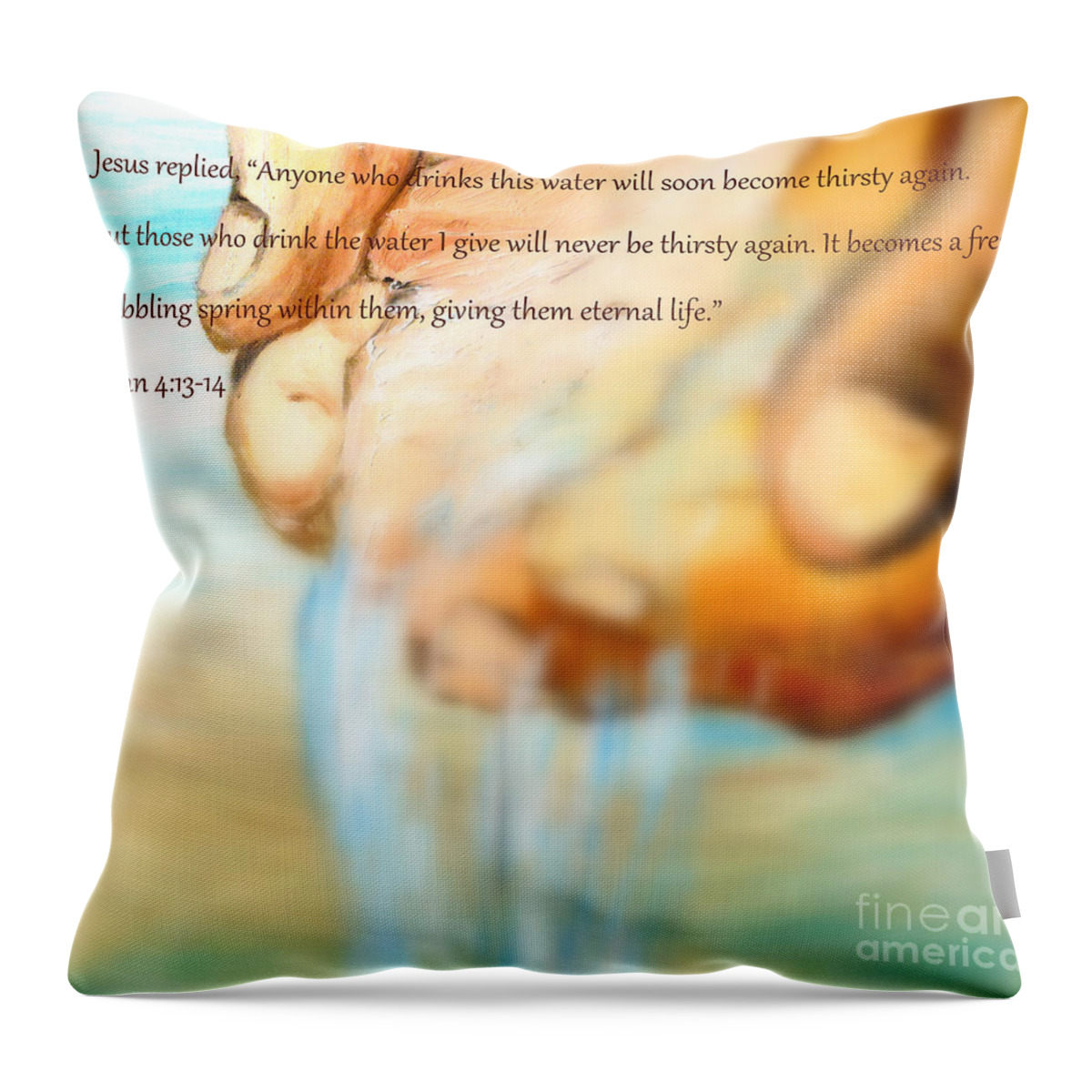  Jesus Answered Throw Pillow featuring the painting Jesus Lives #9 by Amanda Dinan